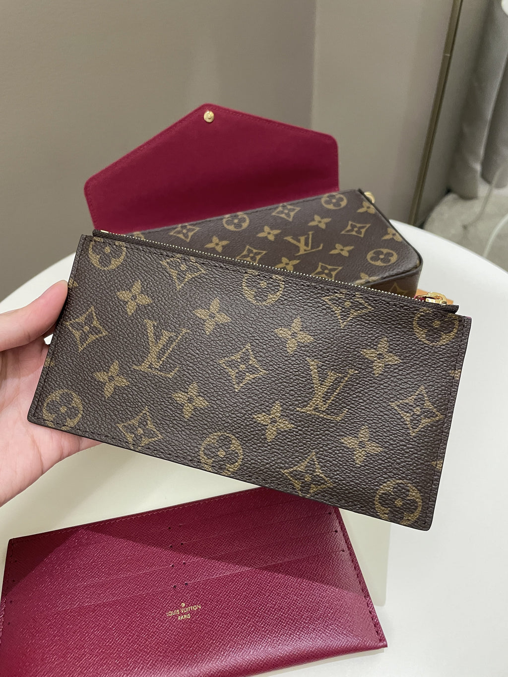 Louis Vuitton Felicie Pochette Classic Monogram Fuchsia