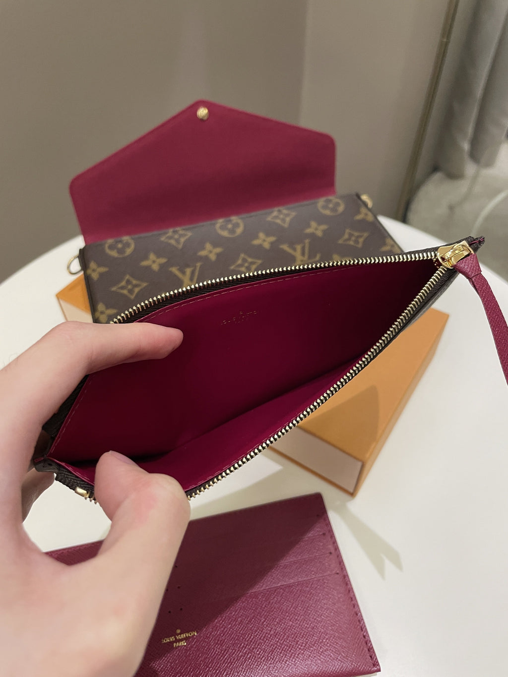Louis Vuitton Felicie Pochette Classic Monogram Fuchsia