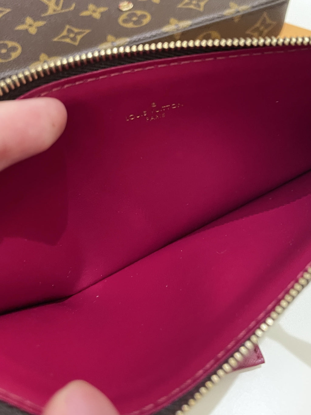 Louis Vuitton Felicie Pochette Classic Monogram Fuchsia