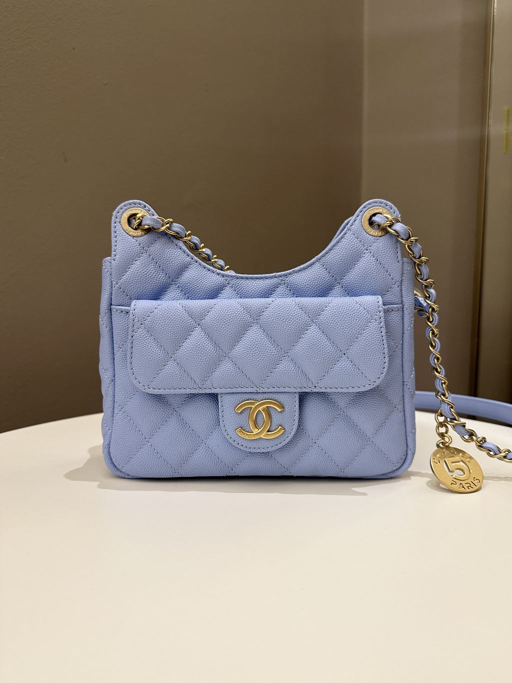 Chanel Small Hobo Bag Periwinkle Caviar