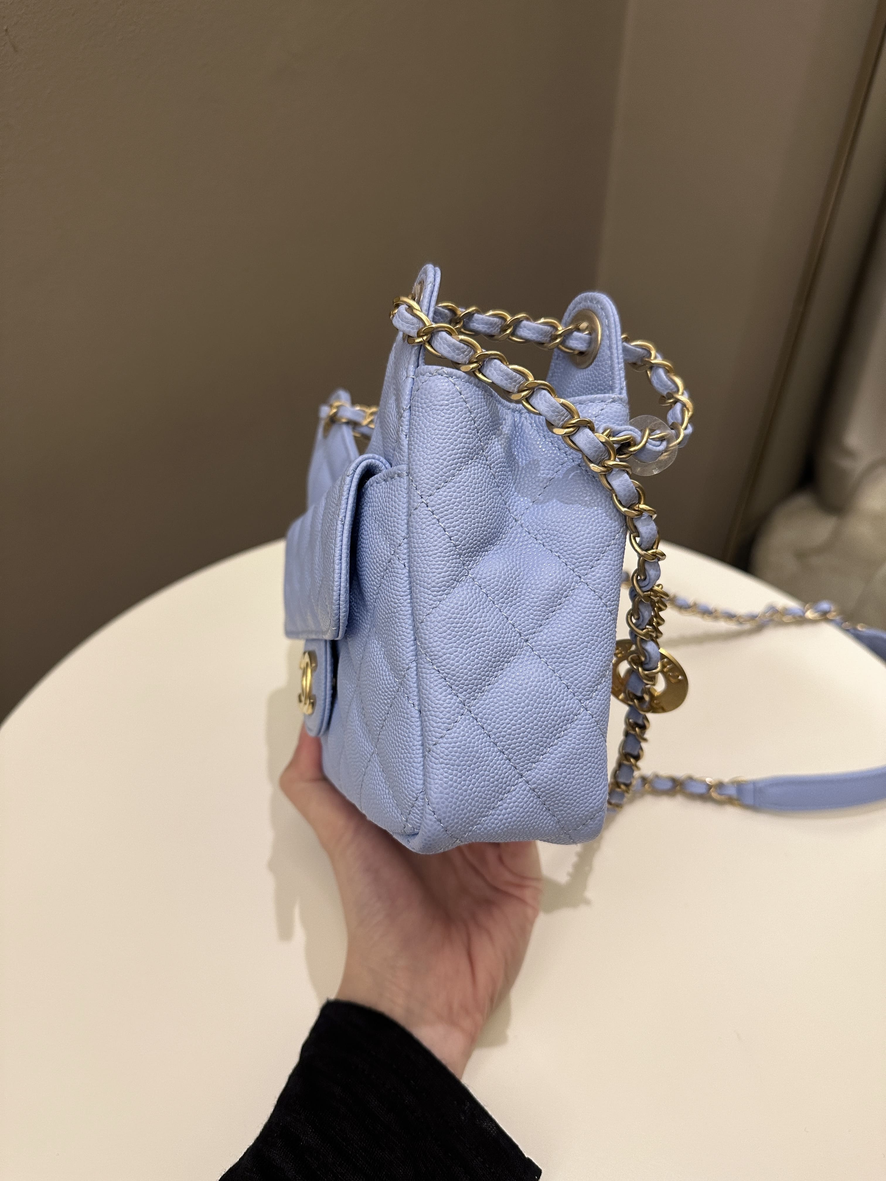 Chanel Small Hobo Bag Periwinkle Caviar