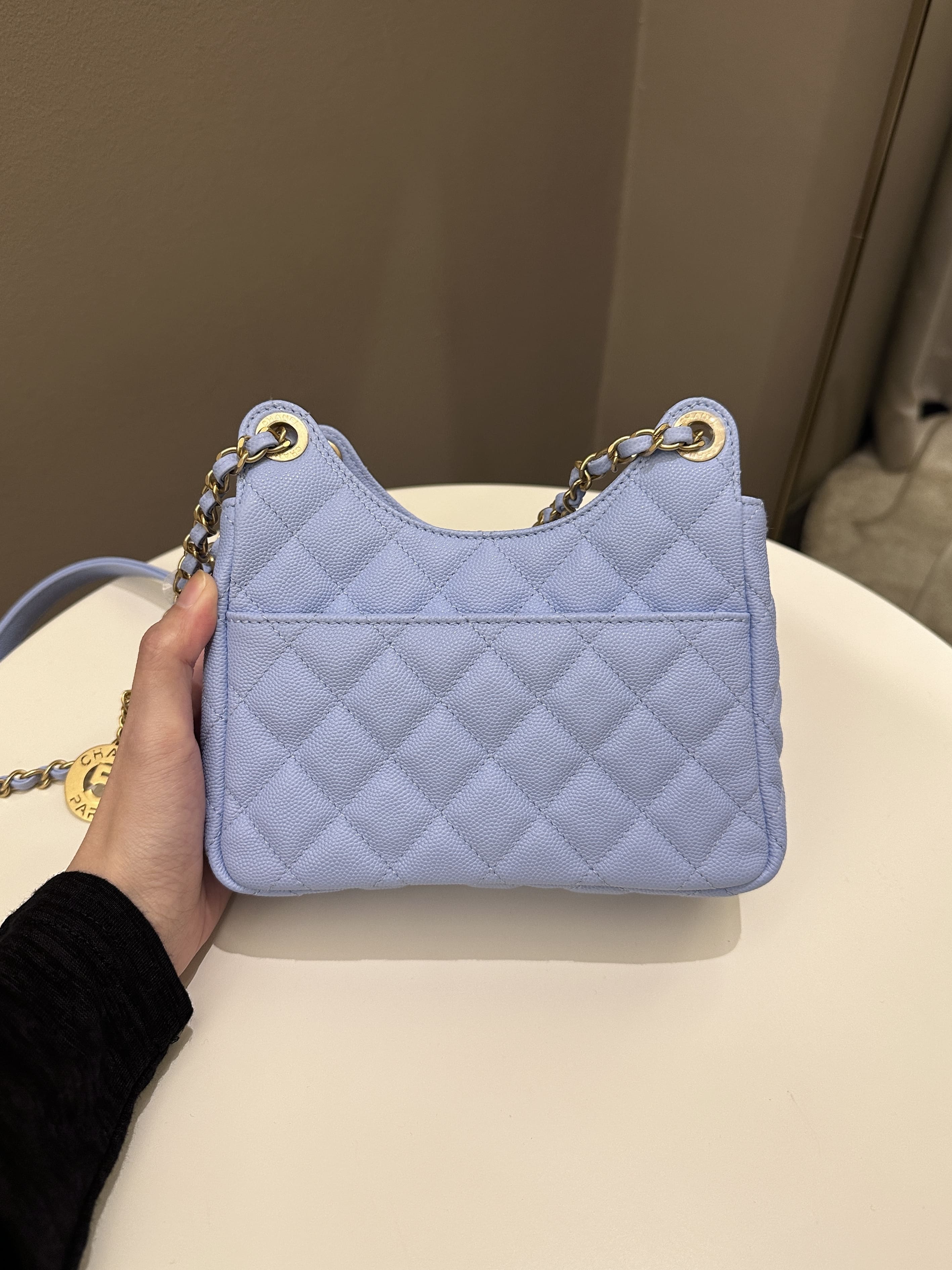 Chanel Small Hobo Bag Periwinkle Caviar