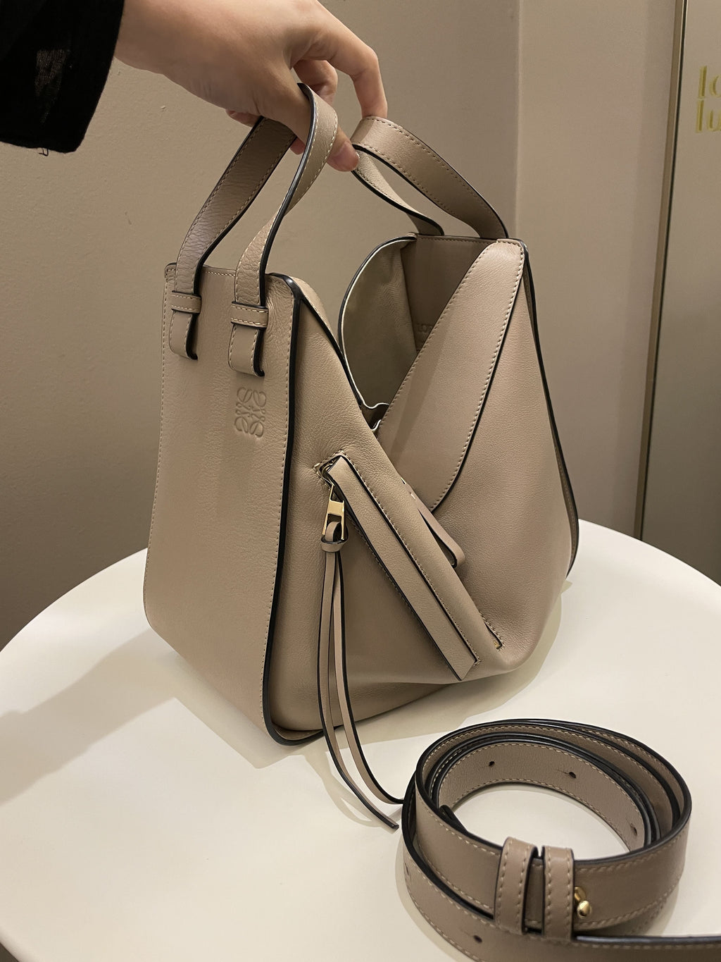 Loewe Hammock Bag Sand Taupe Light Grainy Leather