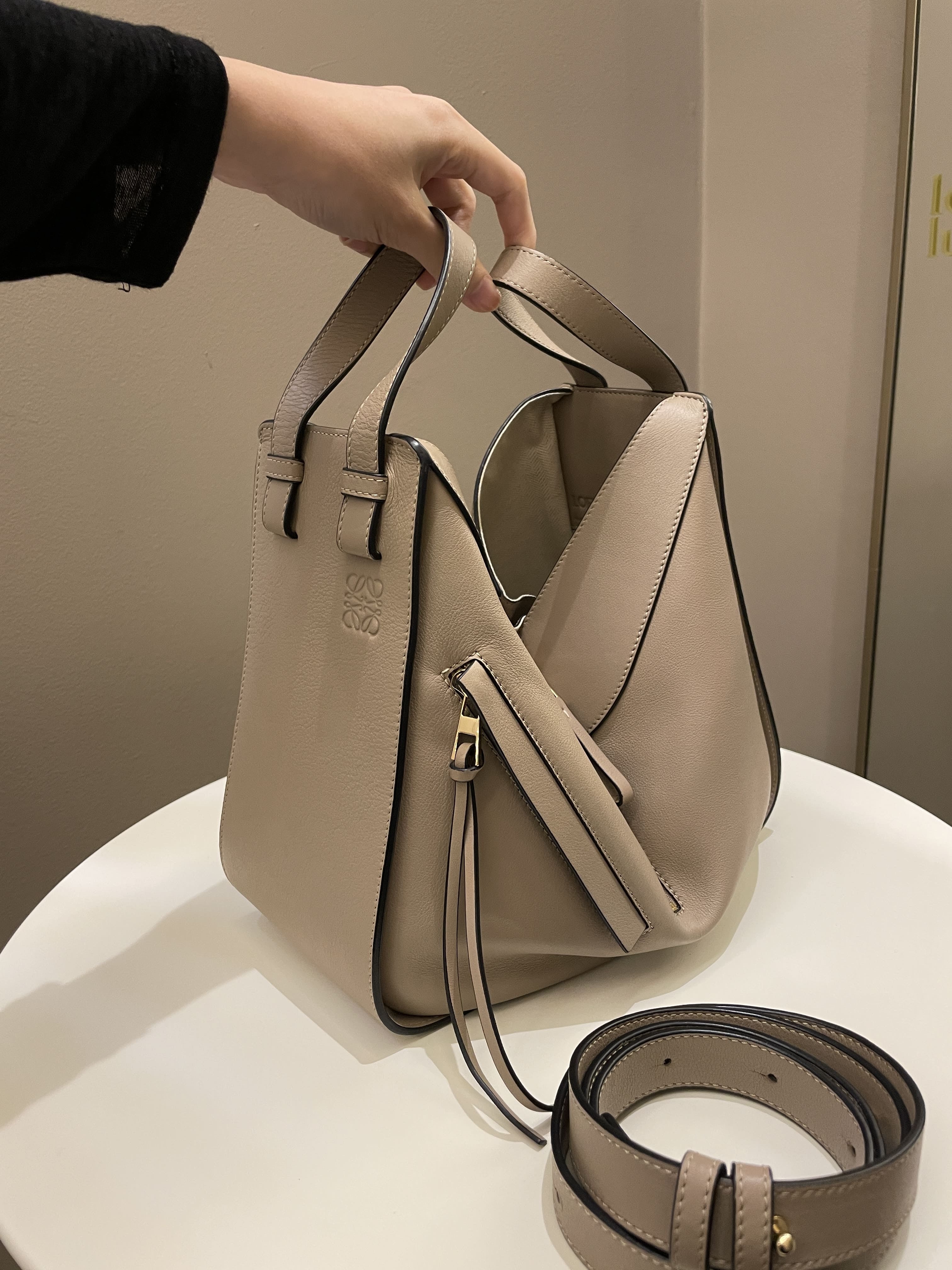 Loewe Hammock Bag Sand Taupe Light Grainy Leather
