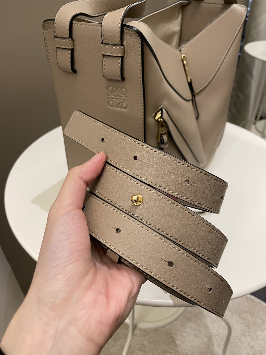 Loewe Hammock Bag Sand Taupe Light Grainy Leather