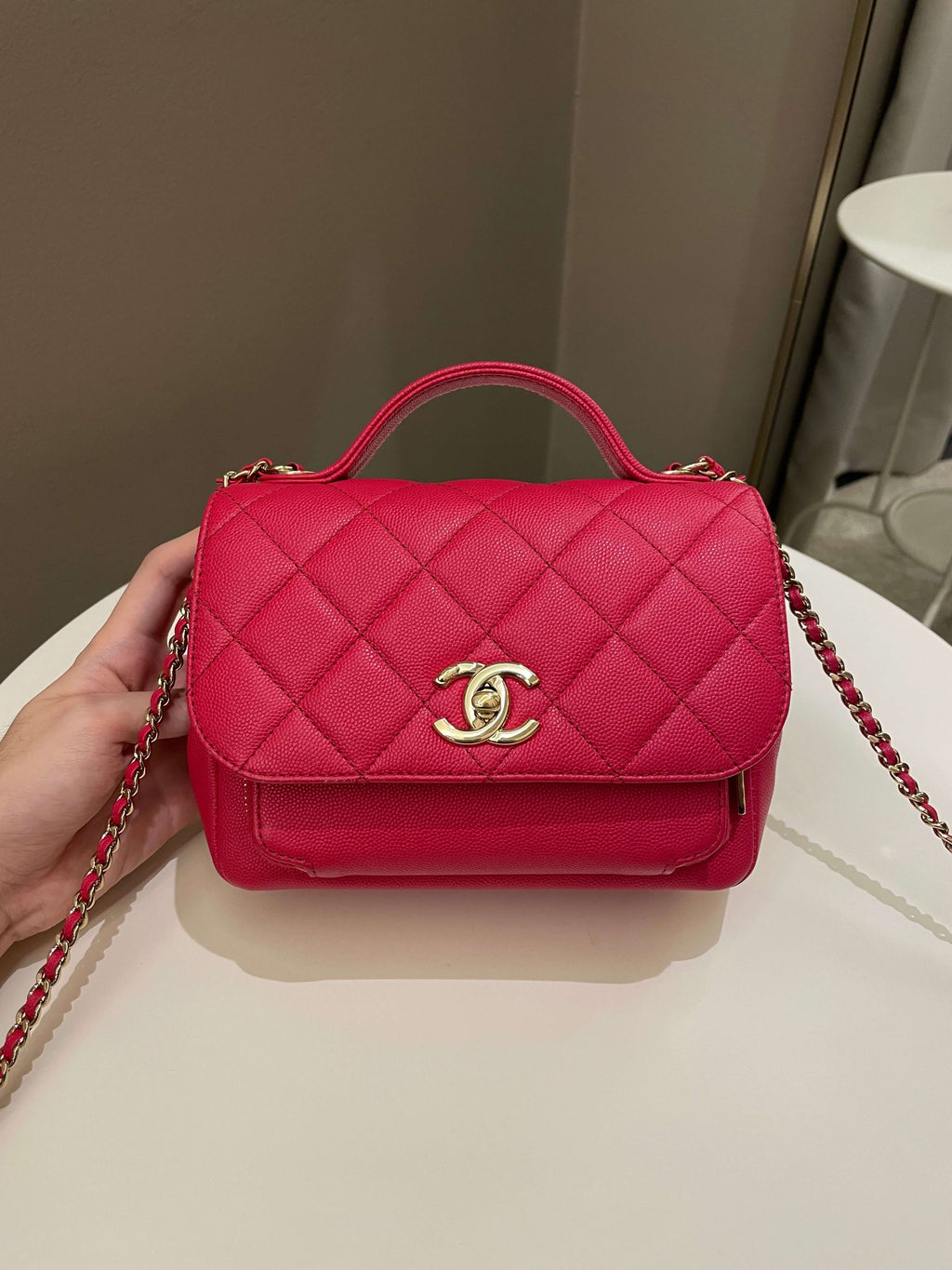 Chanel Business Affinity Flap Red Caviar