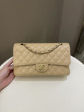 Chanel Classic Quilted Medium Double Flap Beige Caviar