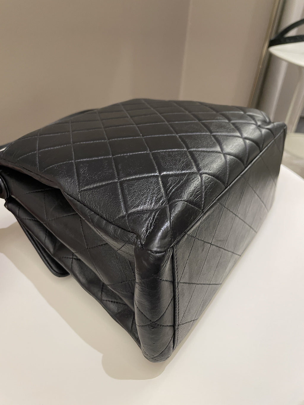 Chanel Vintage Shoulder Cc Flap Bag Black Lambskin