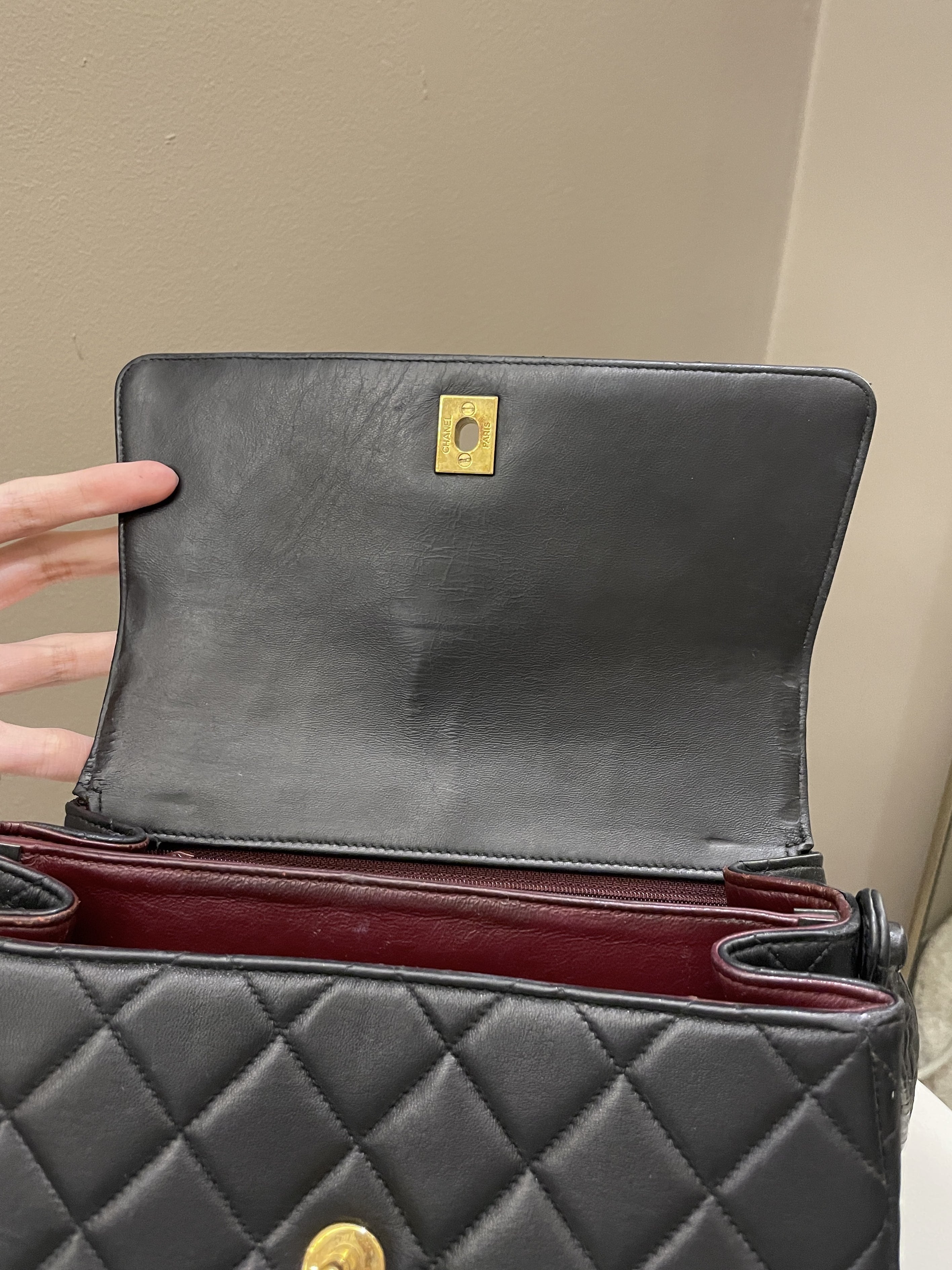 Chanel Vintage Shoulder Cc Flap Bag Black Lambskin