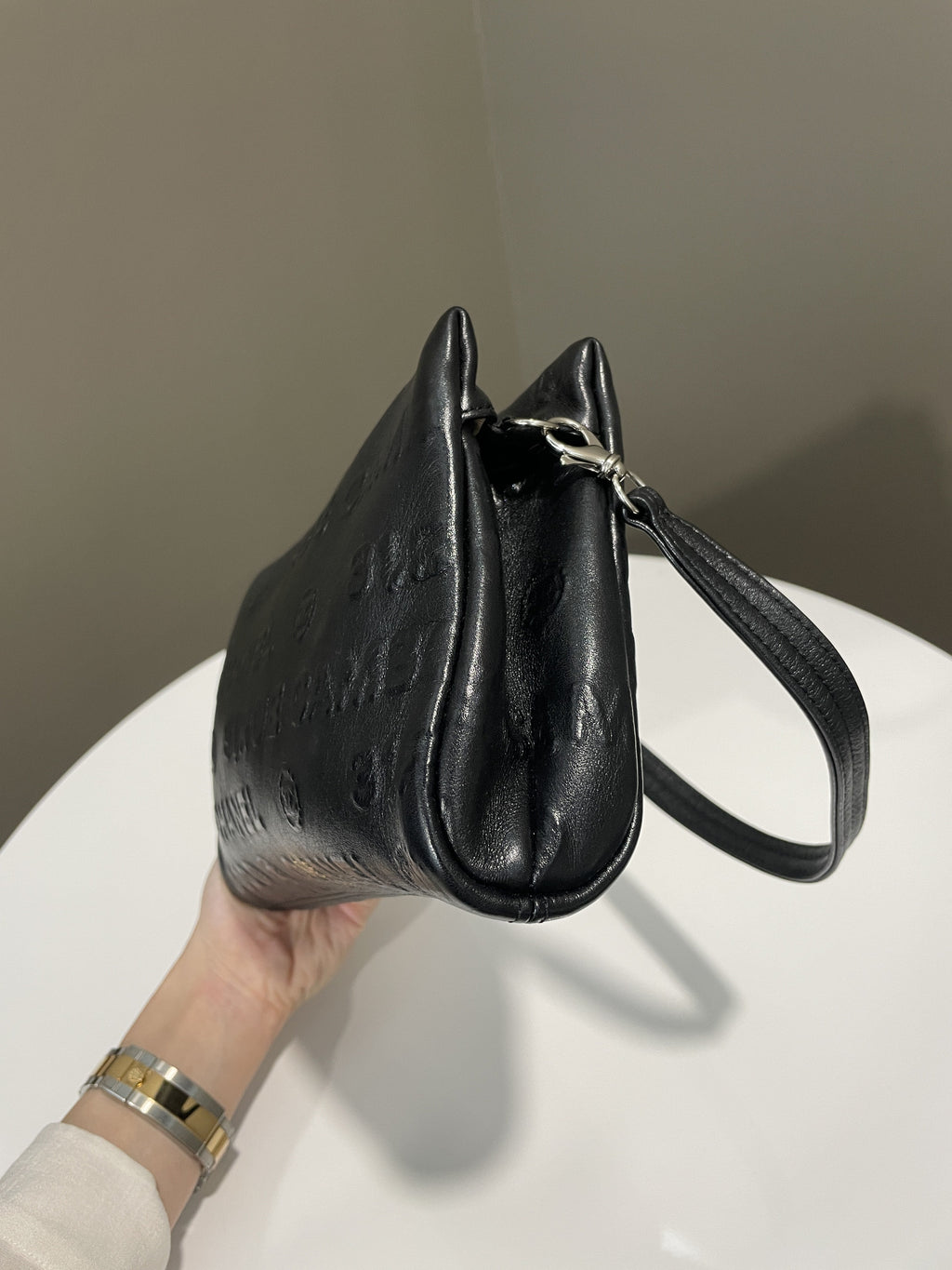 Chanel Cambon 31 Rue Embossed Bag Black Calfskin