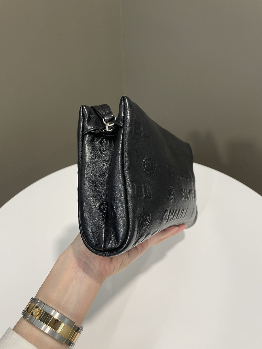 Chanel Cambon 31 Rue Embossed Bag Black Calfskin