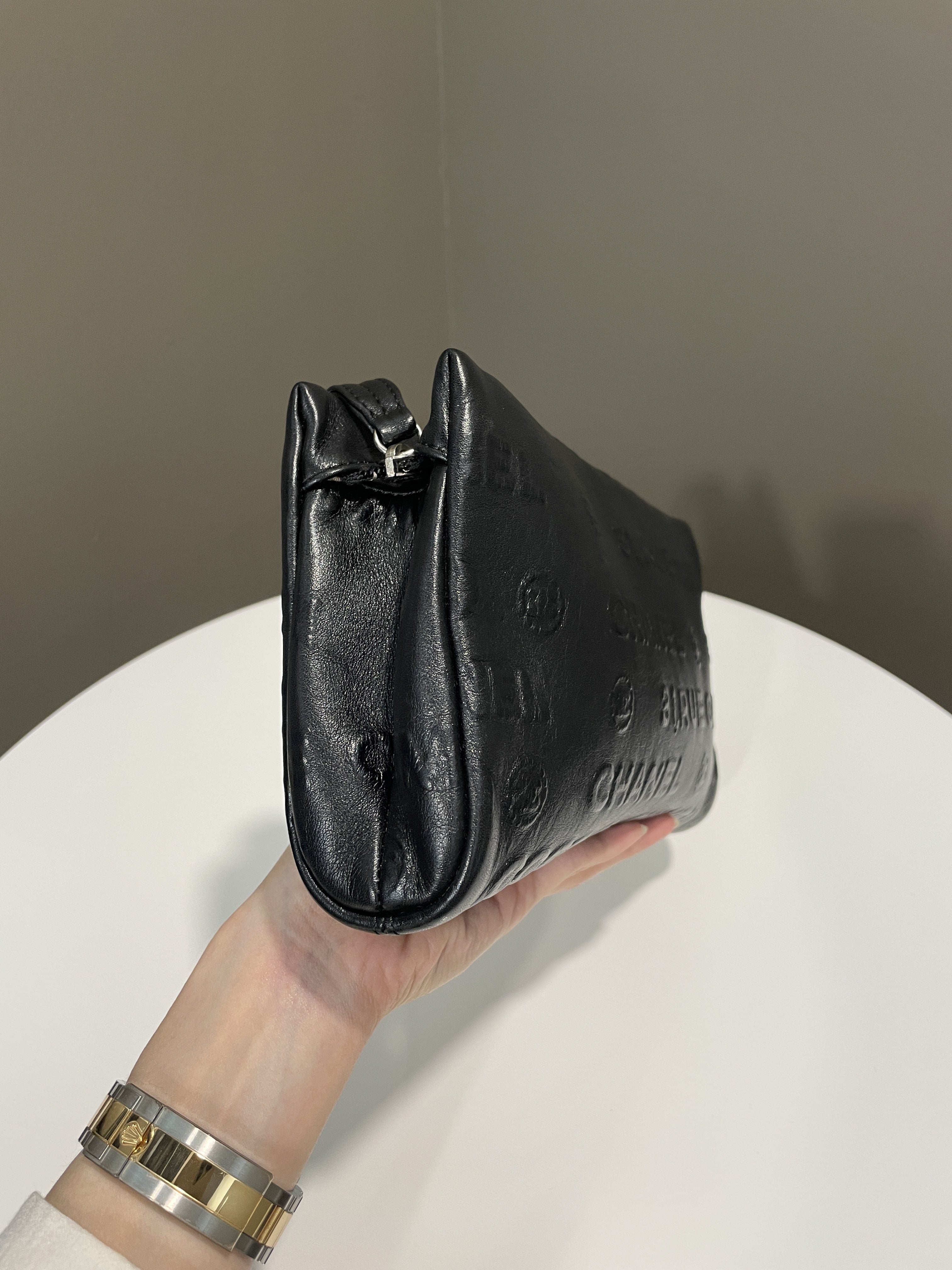 Chanel Cambon 31 Rue Embossed Bag Black Calfskin