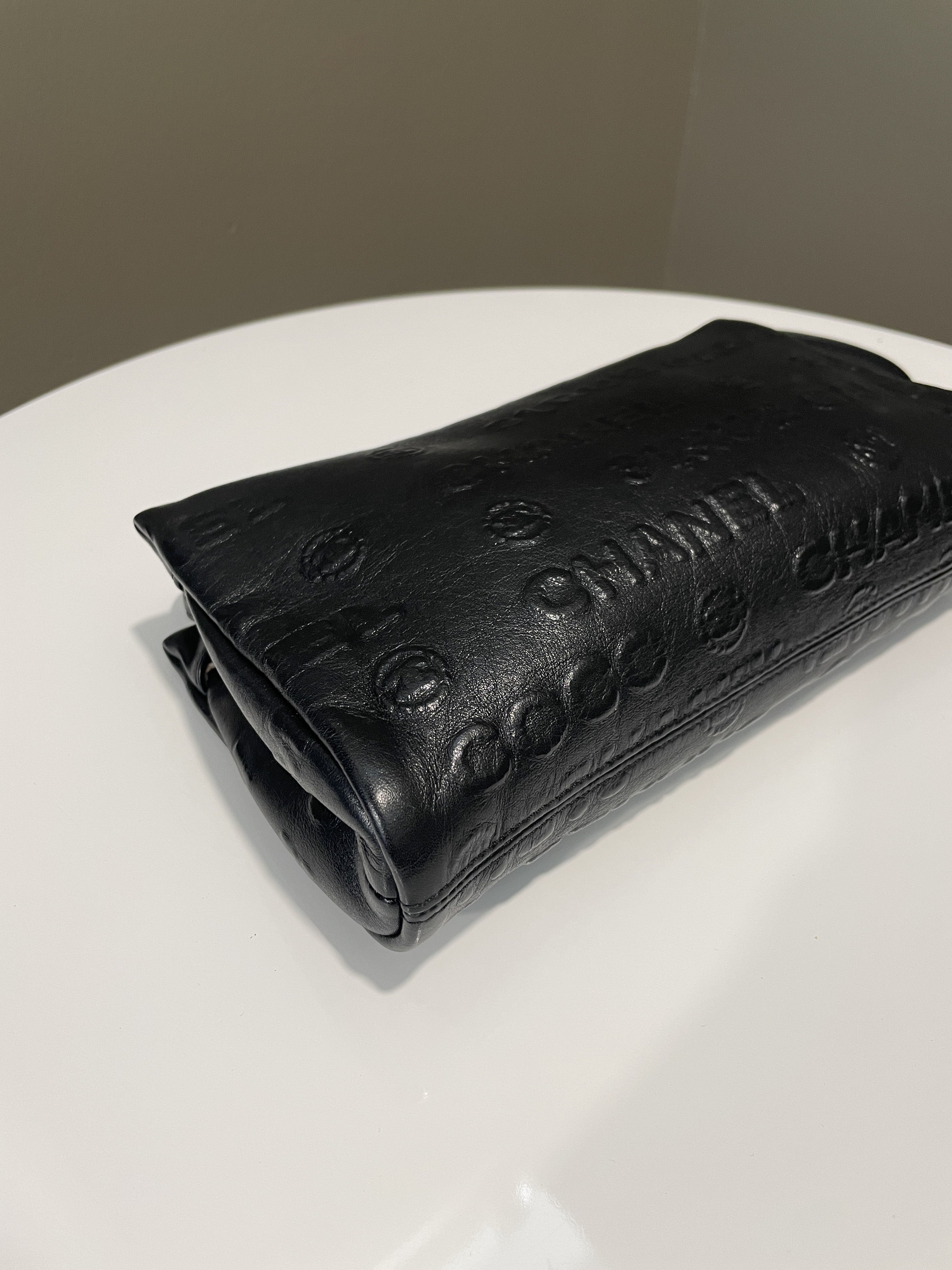 Chanel Cambon 31 Rue Embossed Bag Black Calfskin
