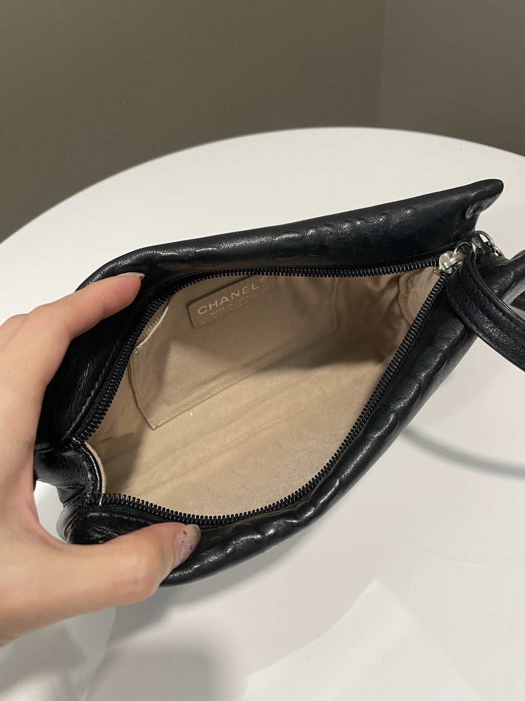 Chanel Cambon 31 Rue Embossed Bag Black Calfskin