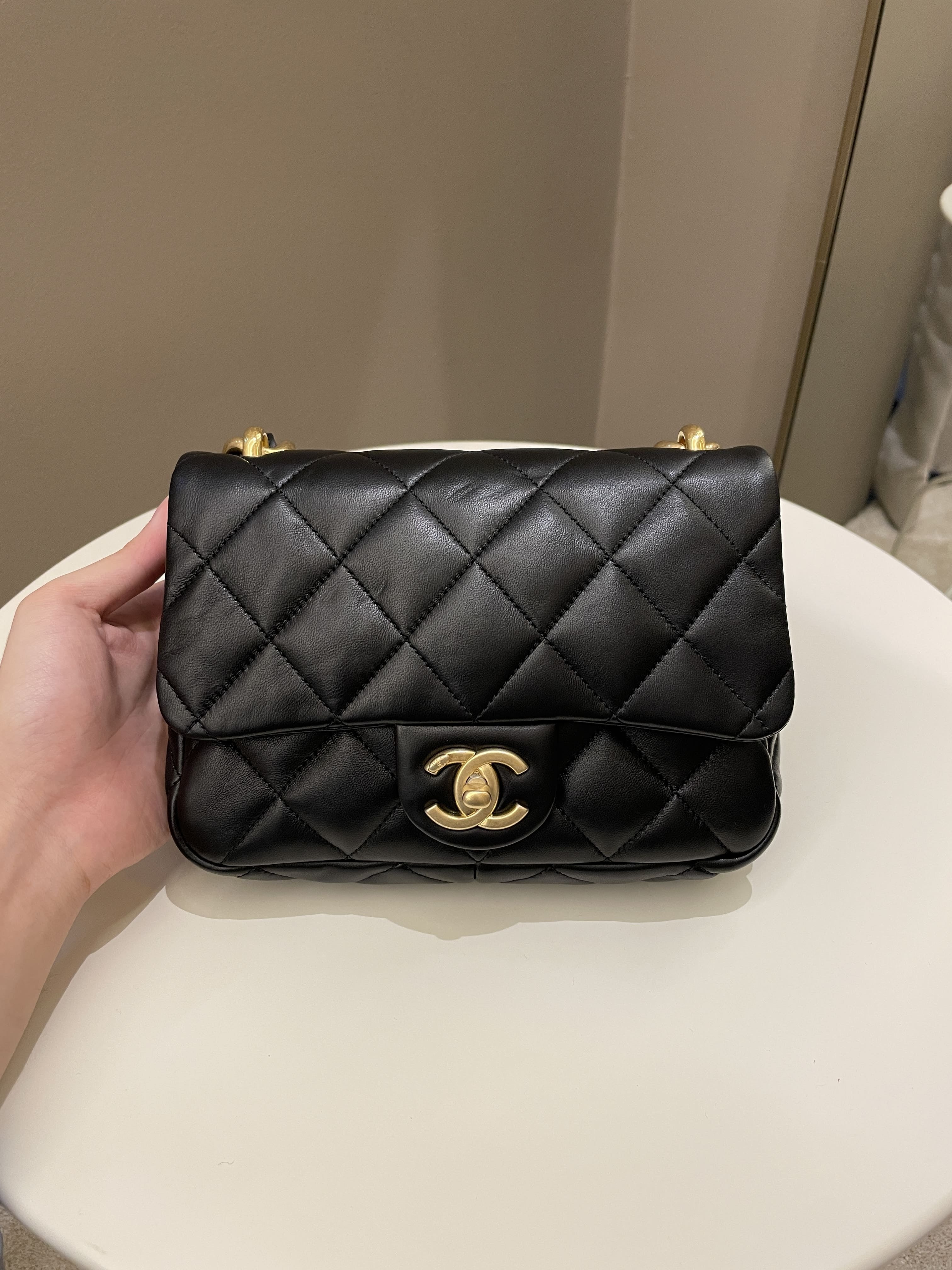 Chanel 22S Funky Town Flap Bag Black Calfskin