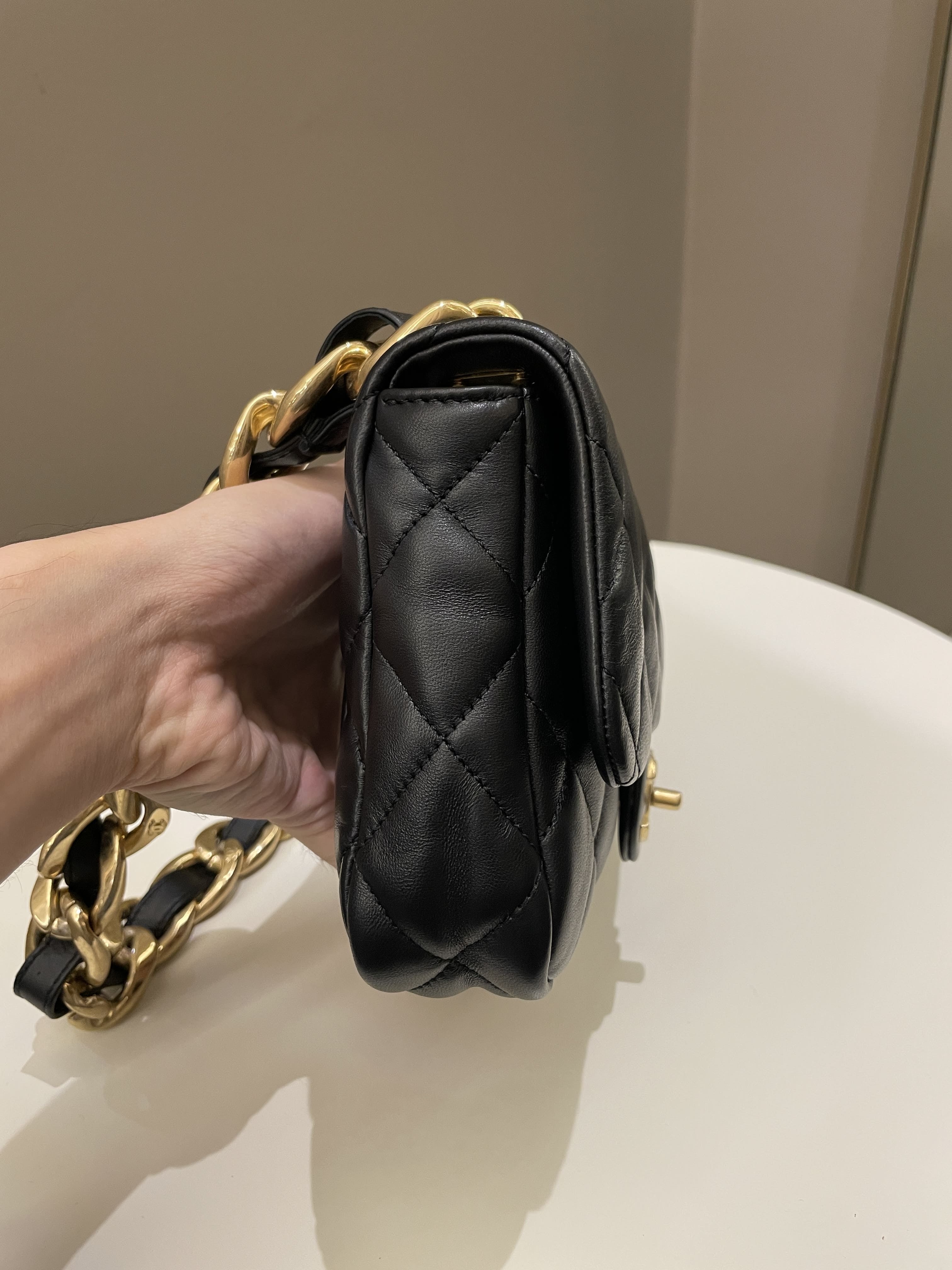 Chanel 22S Funky Town Flap Bag Black Calfskin
