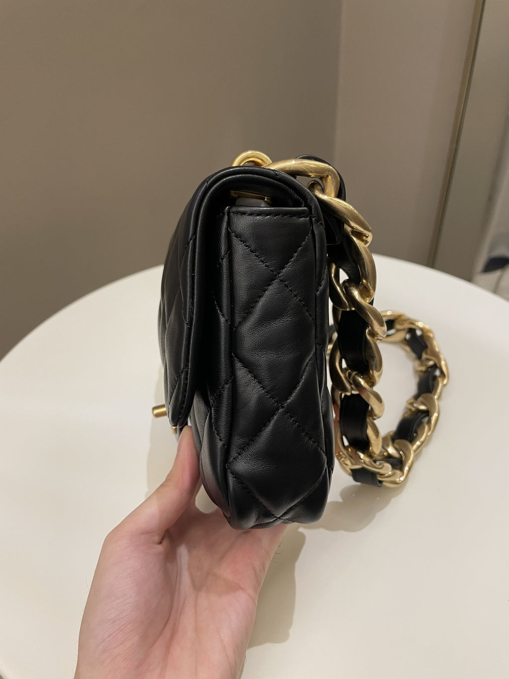 Chanel 22S Funky Town Flap Bag Black Calfskin
