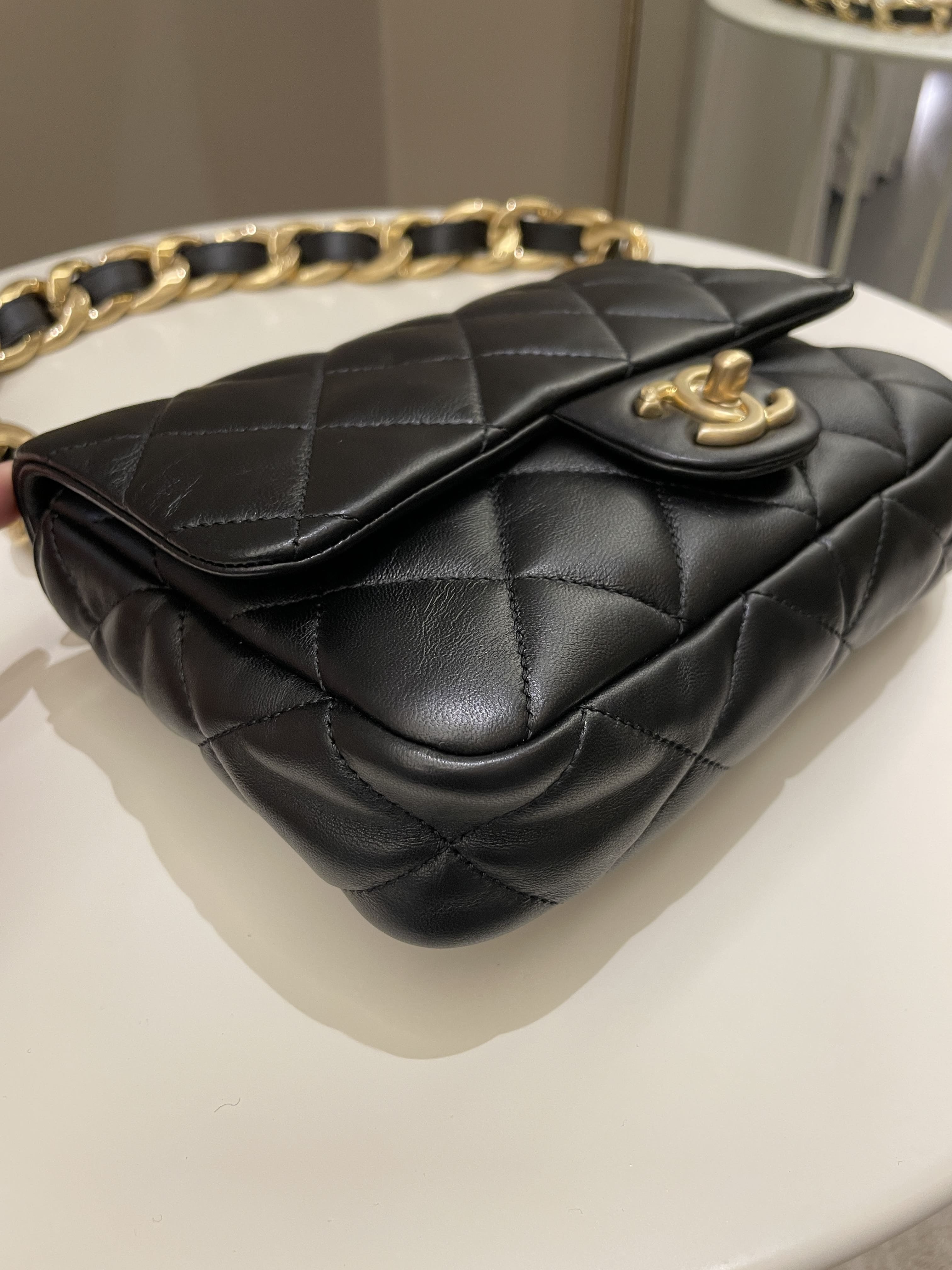 Chanel 22S Funky Town Flap Bag Black Calfskin