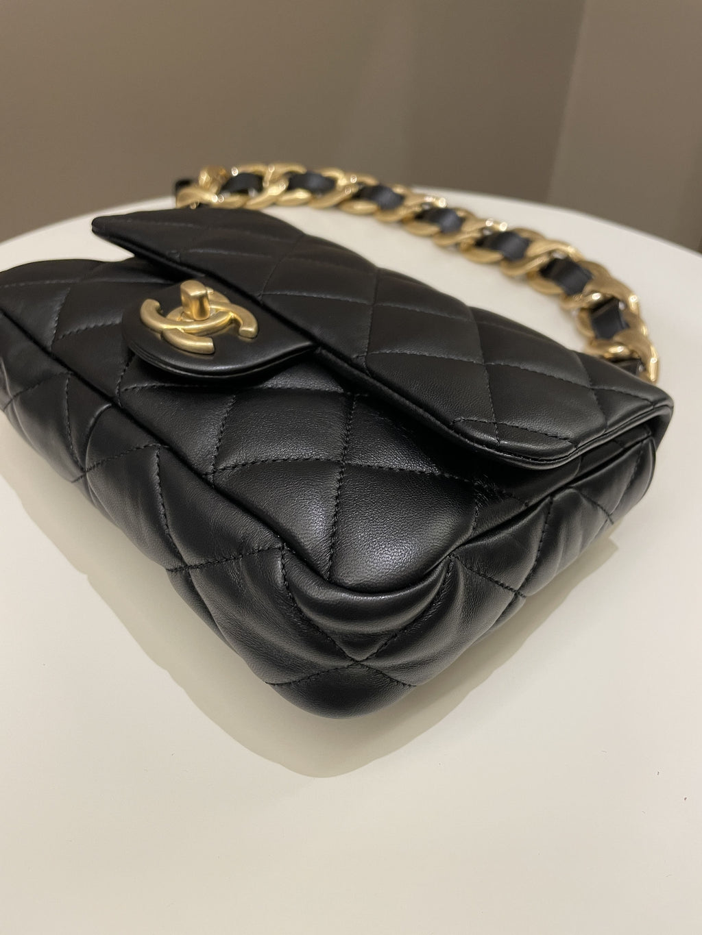 Chanel 22S Funky Town Flap Bag Black Calfskin