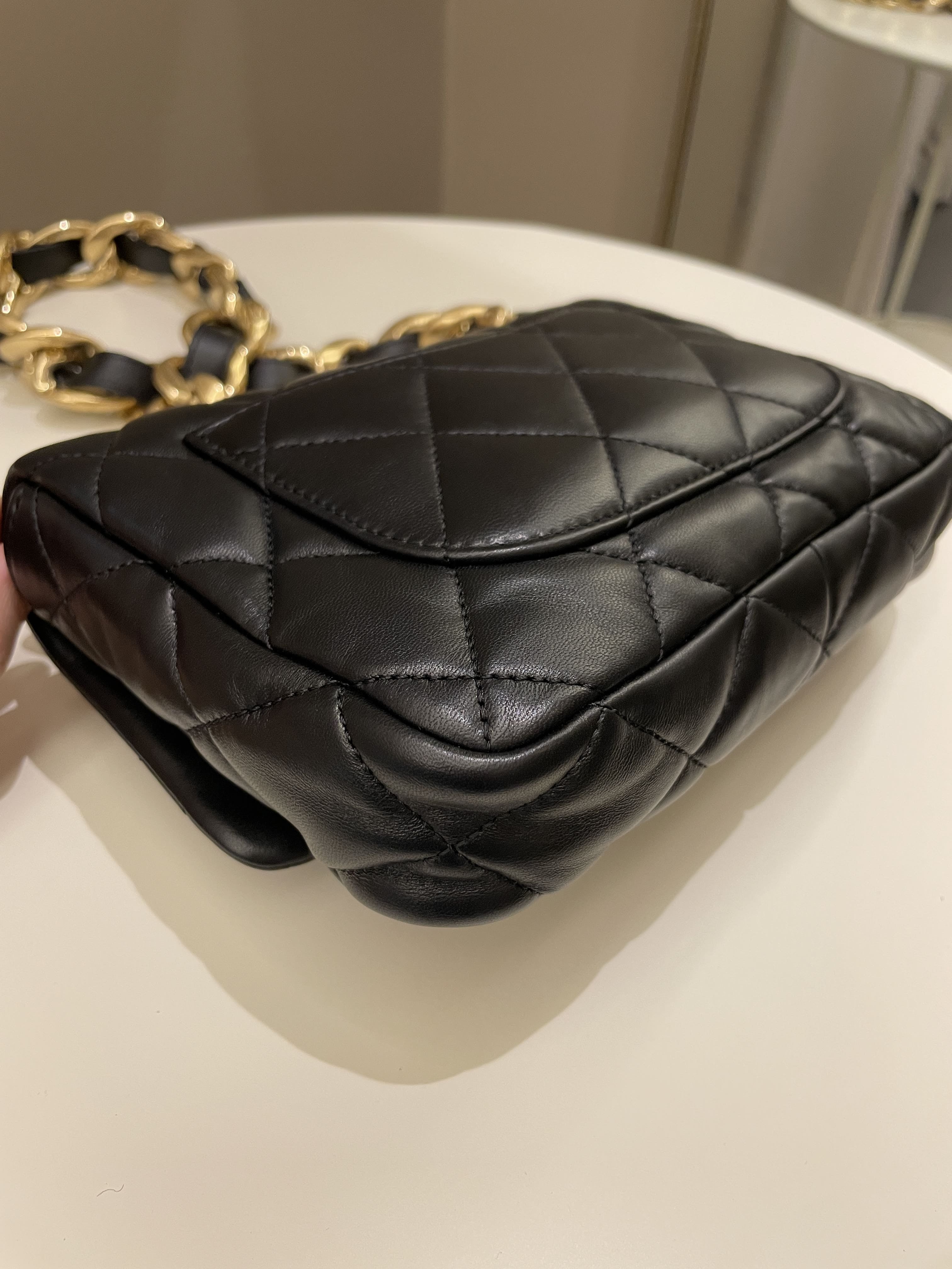 Chanel 22S Funky Town Flap Bag Black Calfskin
