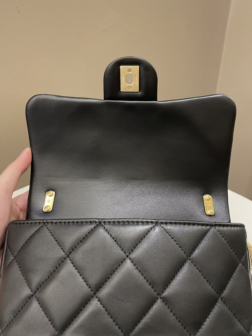 Chanel 22S Funky Town Flap Bag Black Calfskin