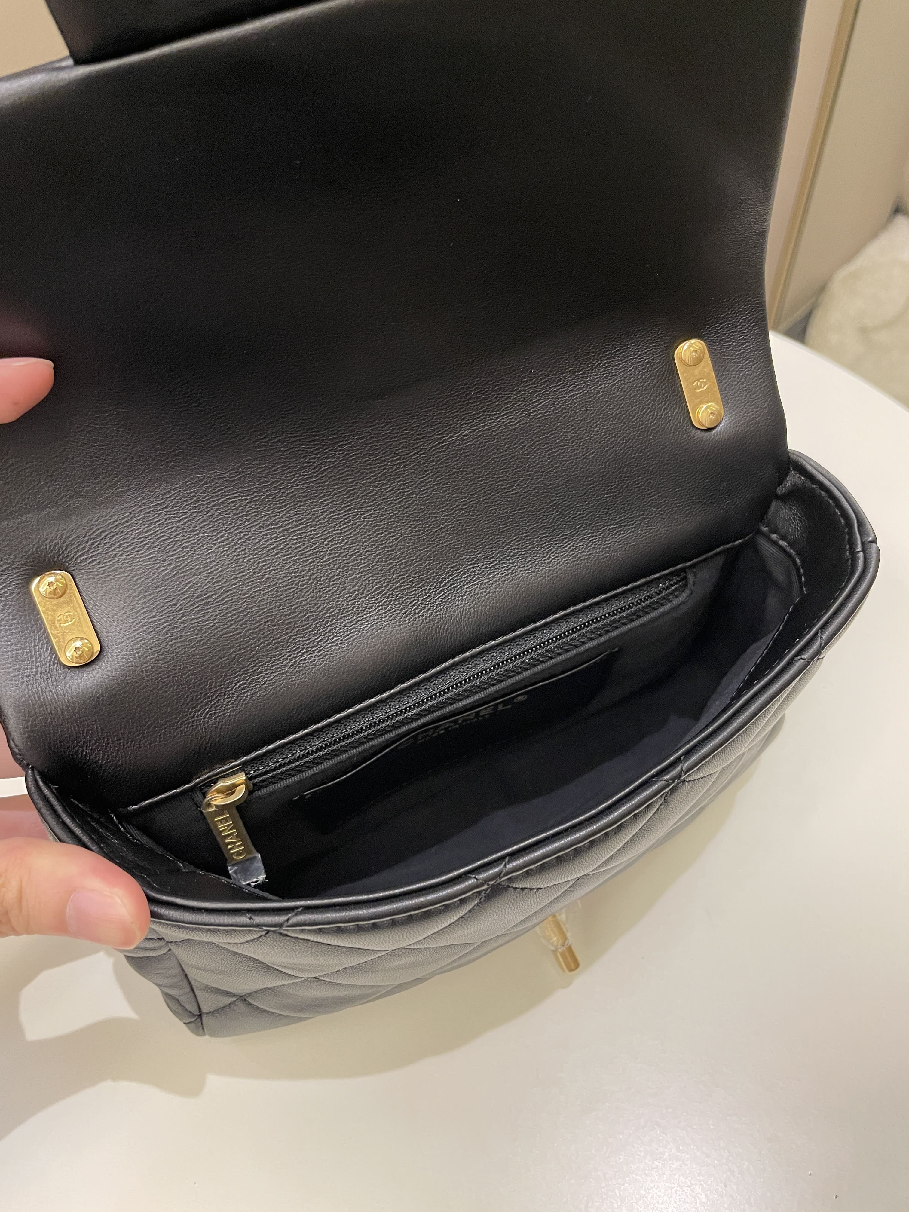 Chanel 22S Funky Town Flap Bag Black Calfskin