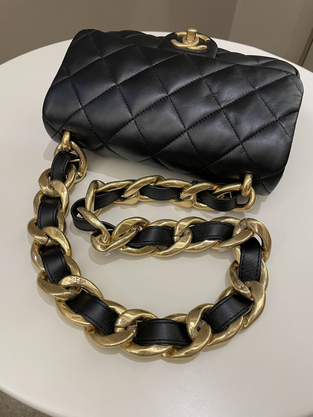 Chanel 22S Funky Town Flap Bag Black Calfskin