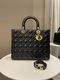 Dior Lady Dior Large Black Lambskin