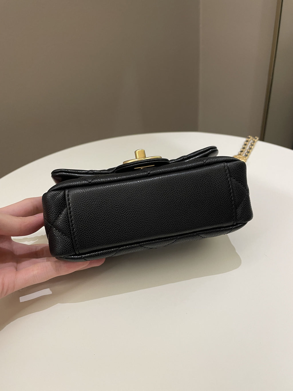 Chanel 22A Twist Your Button Mini Flap Bag Black Caviar