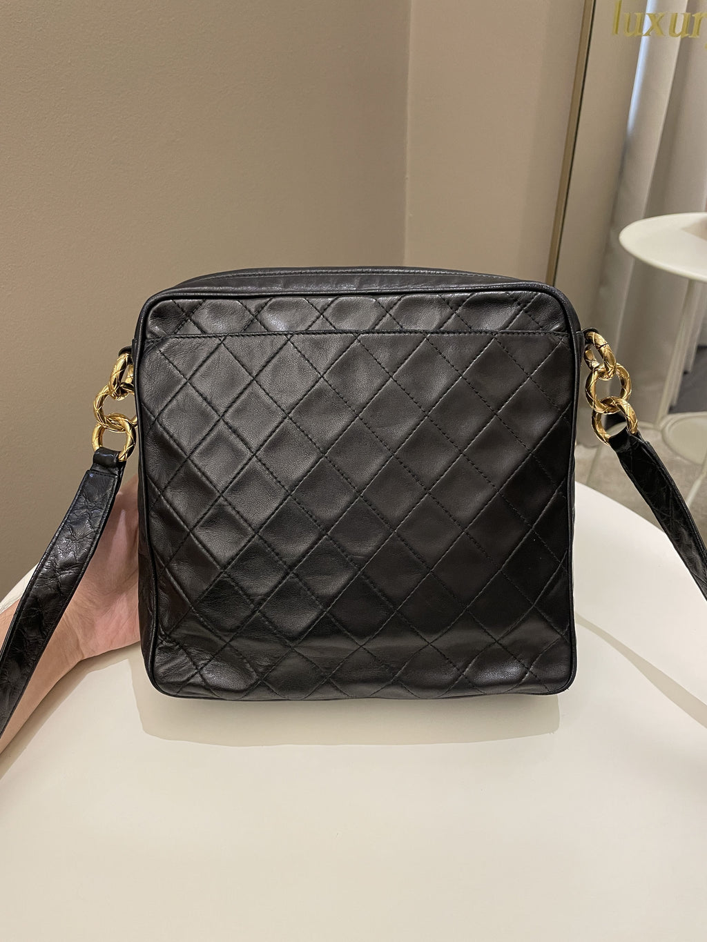 Chanel Vintage Quilted Cc Camera Bag