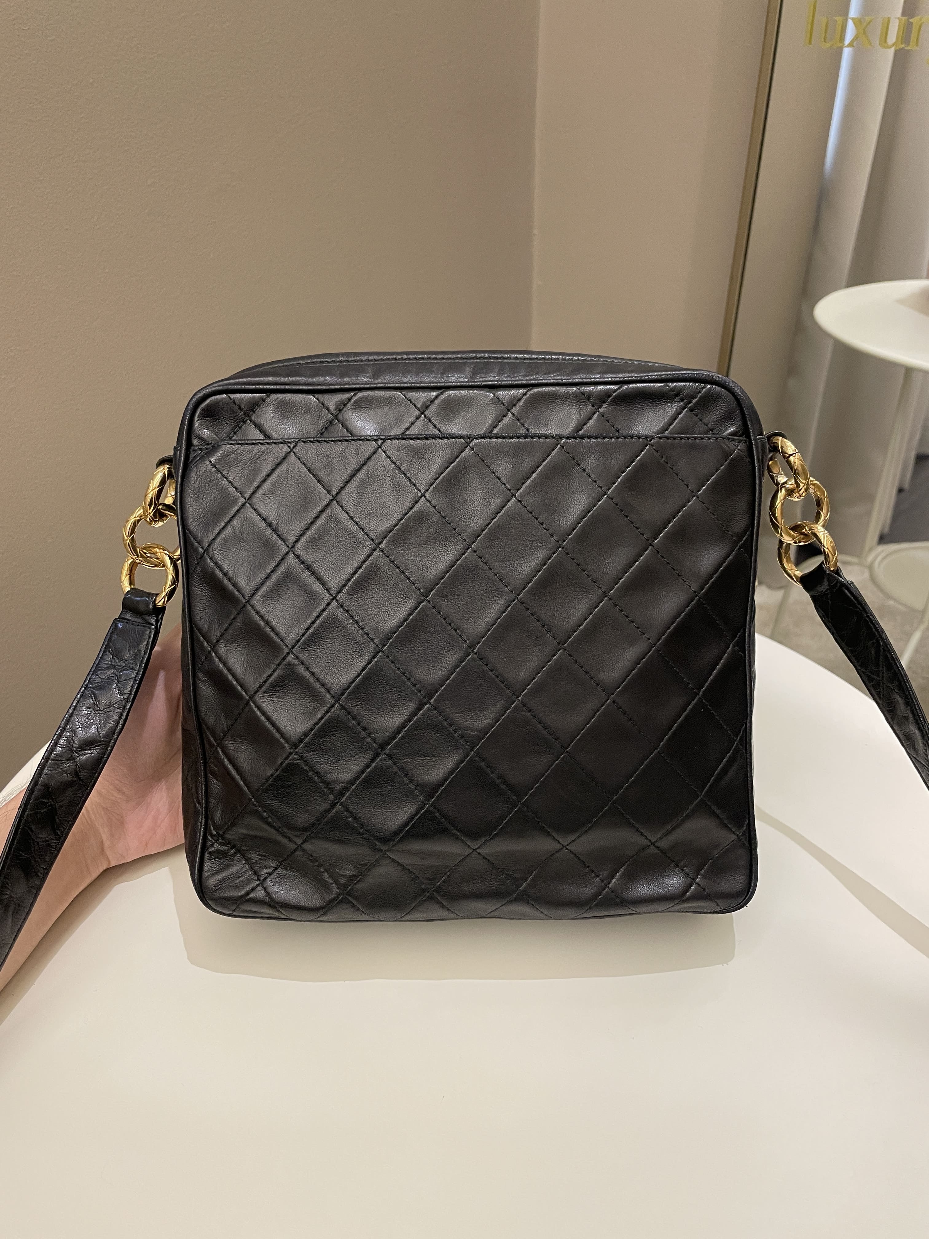 Chanel Vintage Quilted Cc Camera Bag