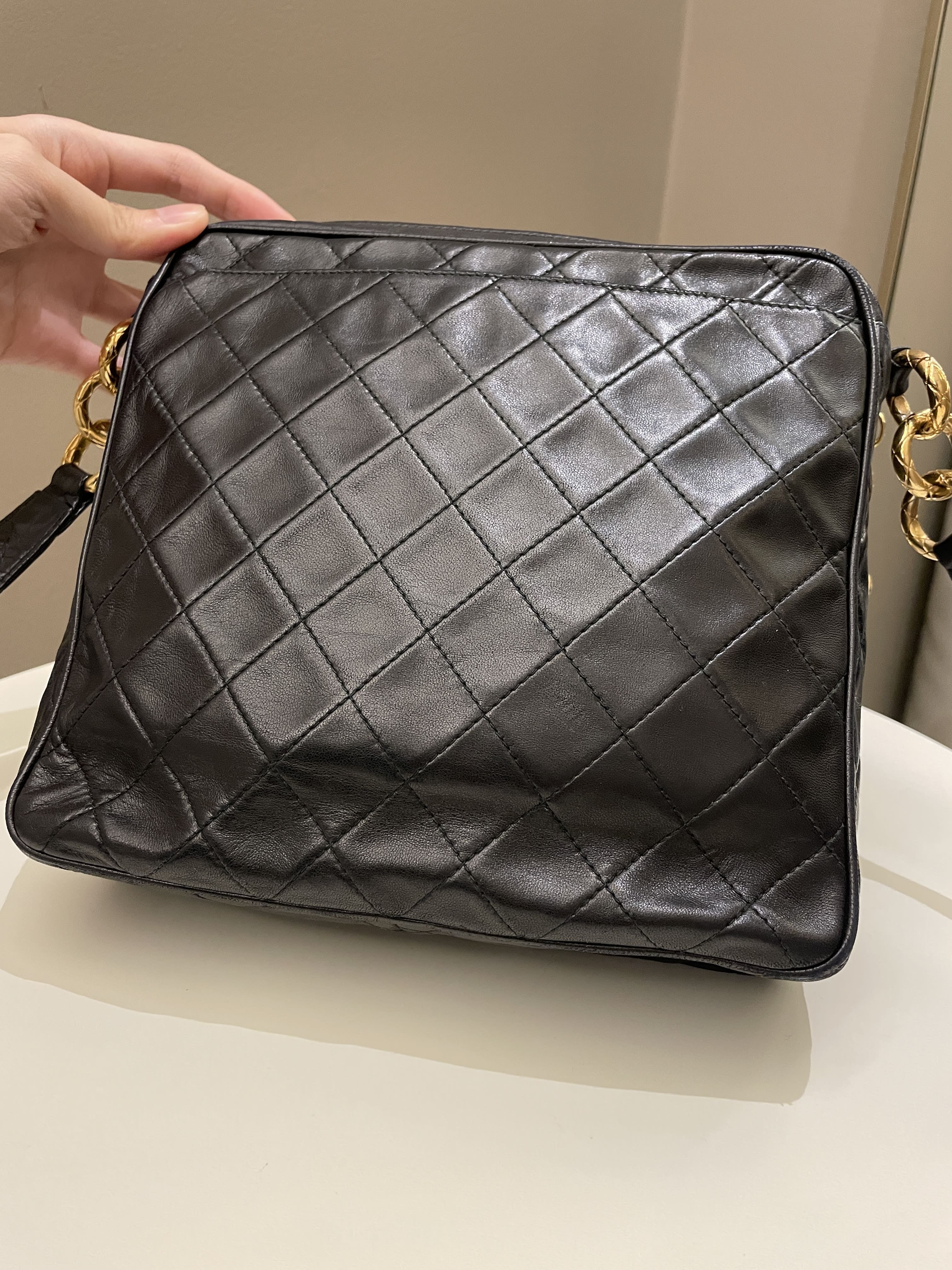 Chanel Vintage Quilted Cc Camera Bag