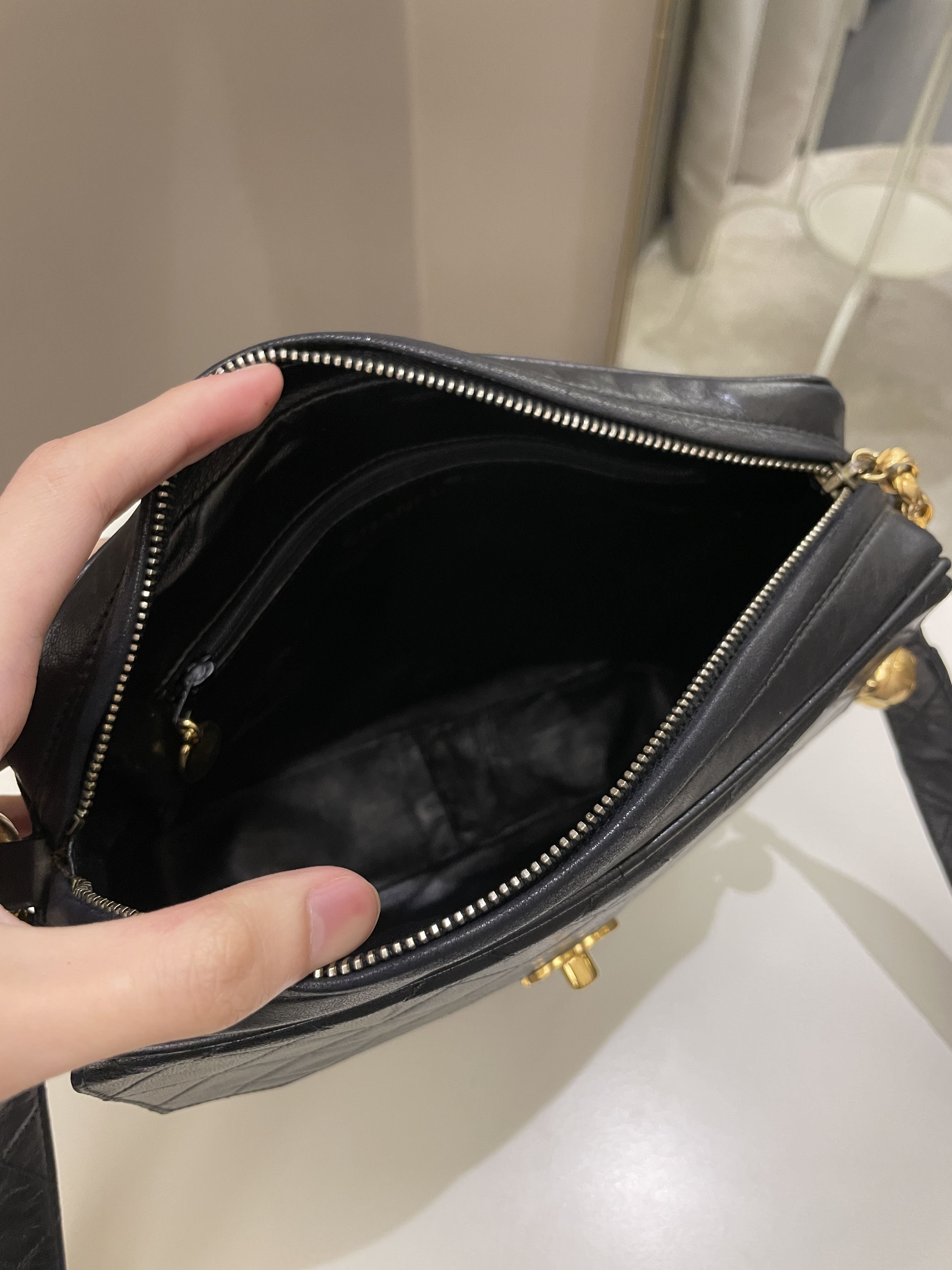 Chanel Vintage Quilted Cc Camera Bag
