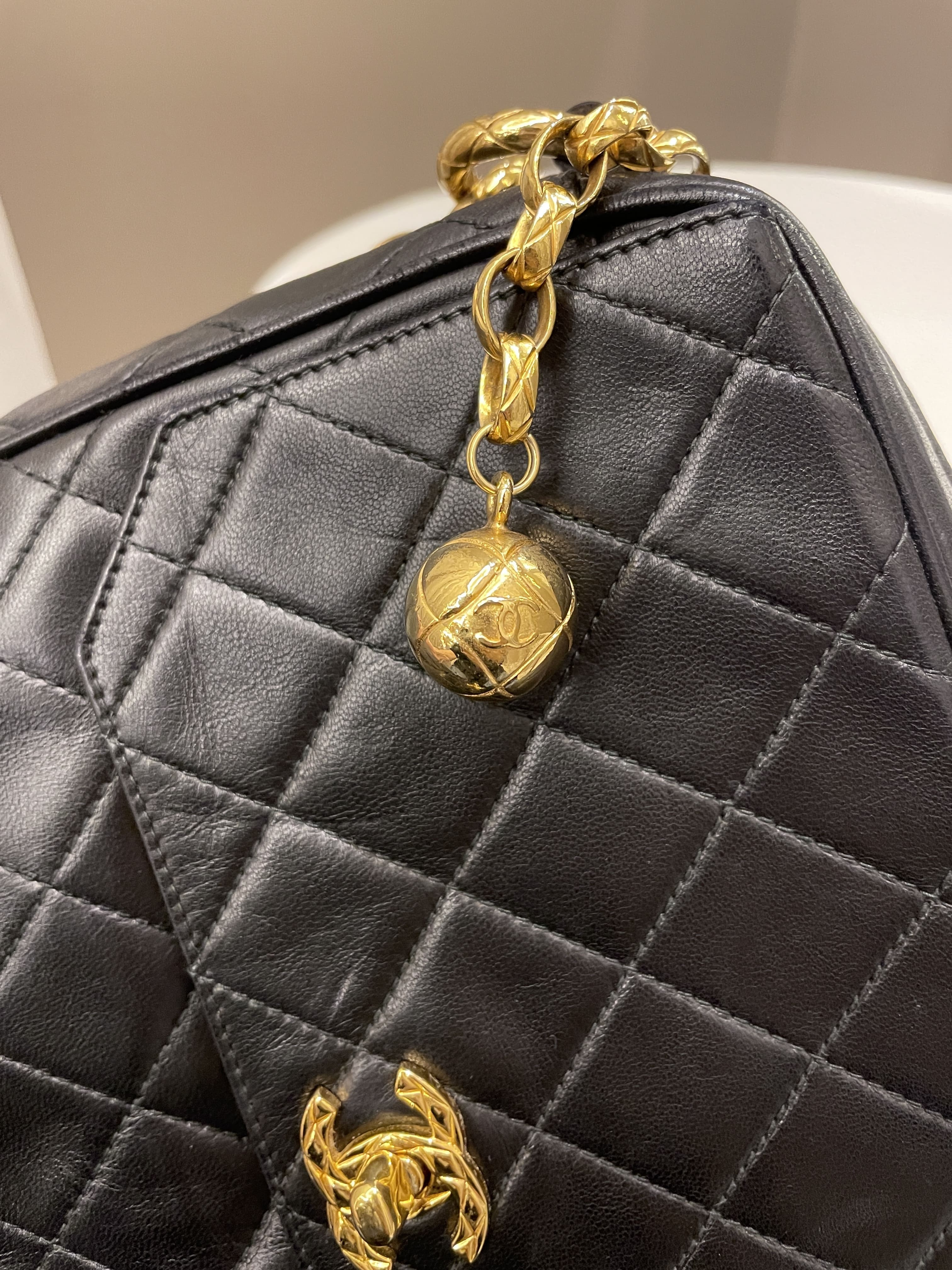Chanel Vintage Quilted Cc Camera Bag