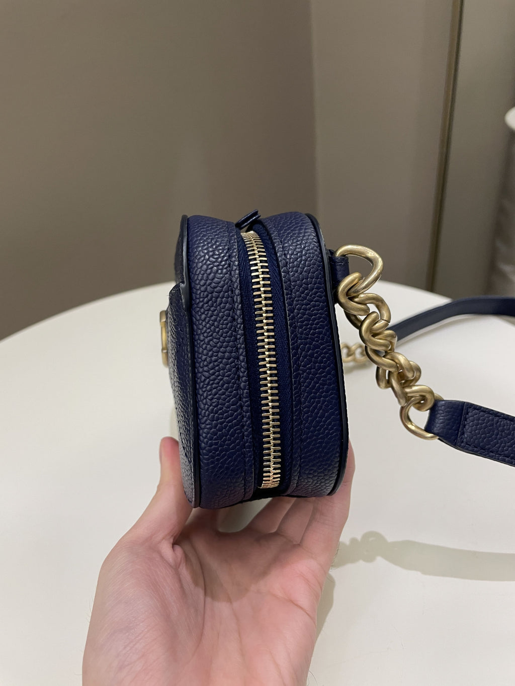 Chanel Cc Quilted Belt Bag Blue Caviar