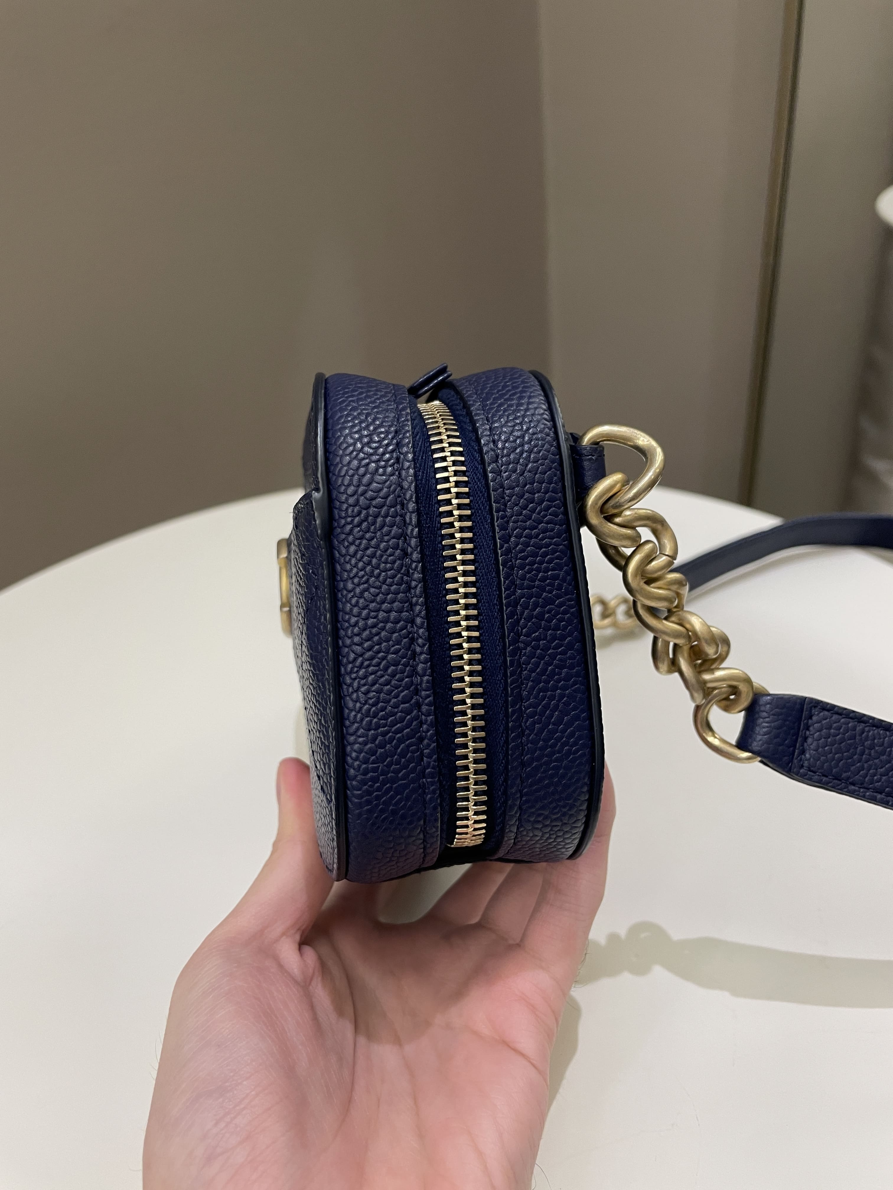 Chanel Cc Quilted Belt Bag Blue Caviar