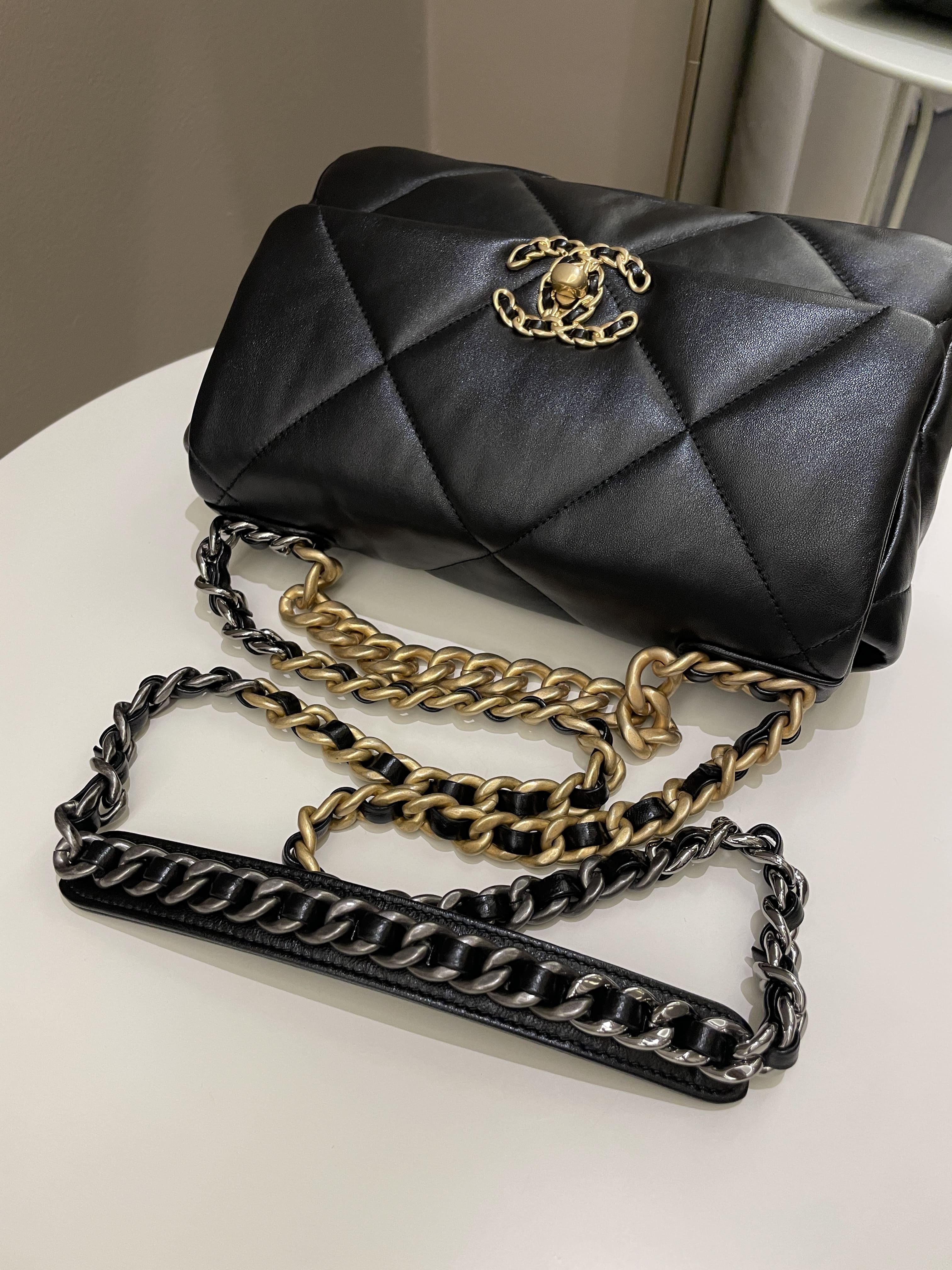 Chanel 19 Flap Bag Black Lambskin