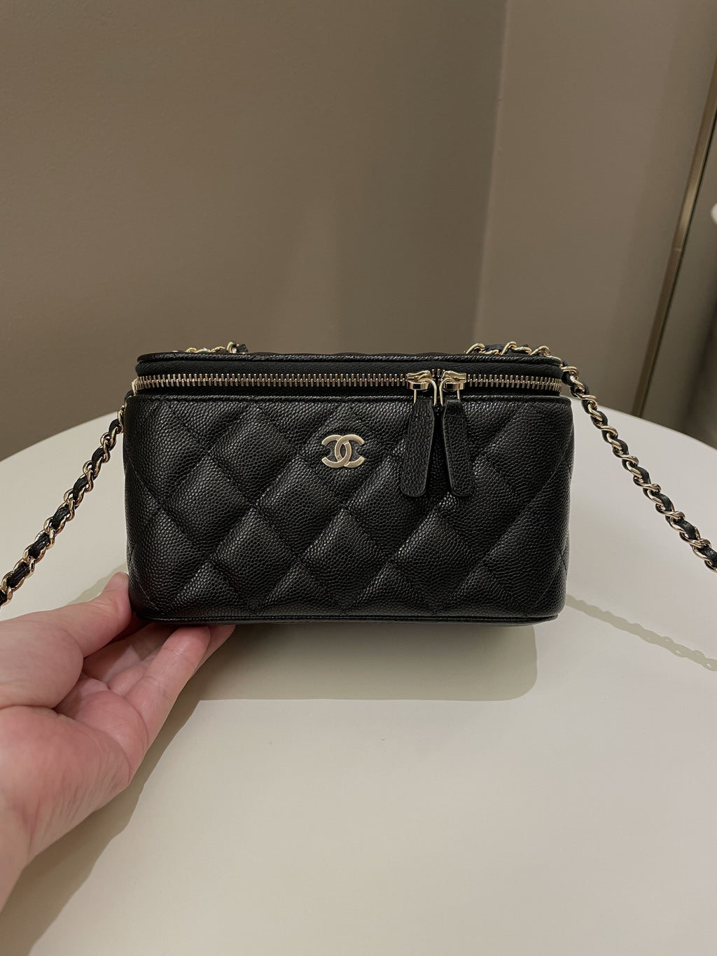 Chanel 22S Quilted Vanity Rectangular Black Caviar