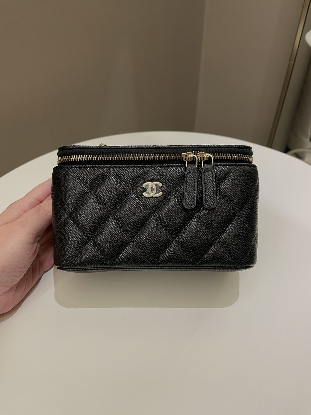 Chanel 22S Quilted Vanity Rectangular Black Caviar