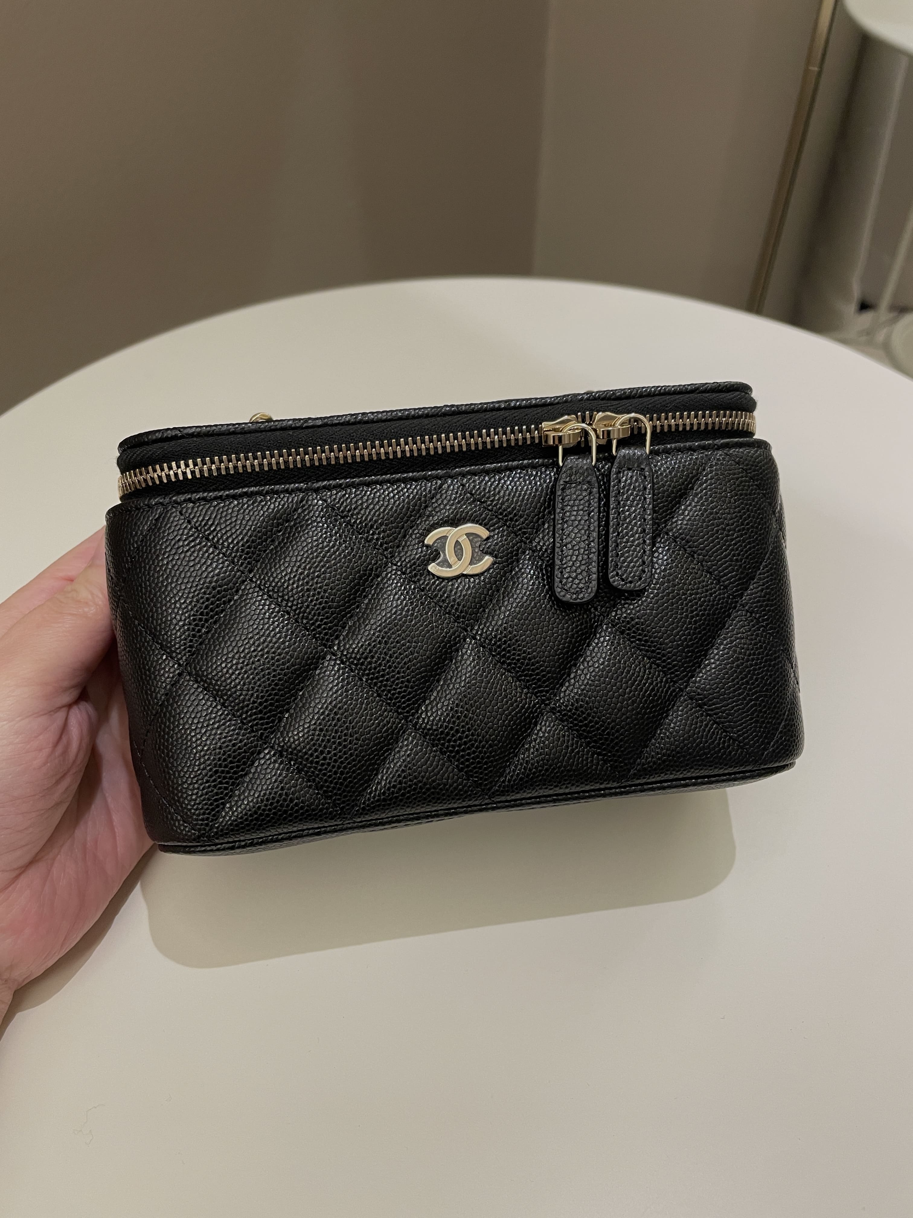 Chanel 22S Quilted Vanity Rectangular Black Caviar