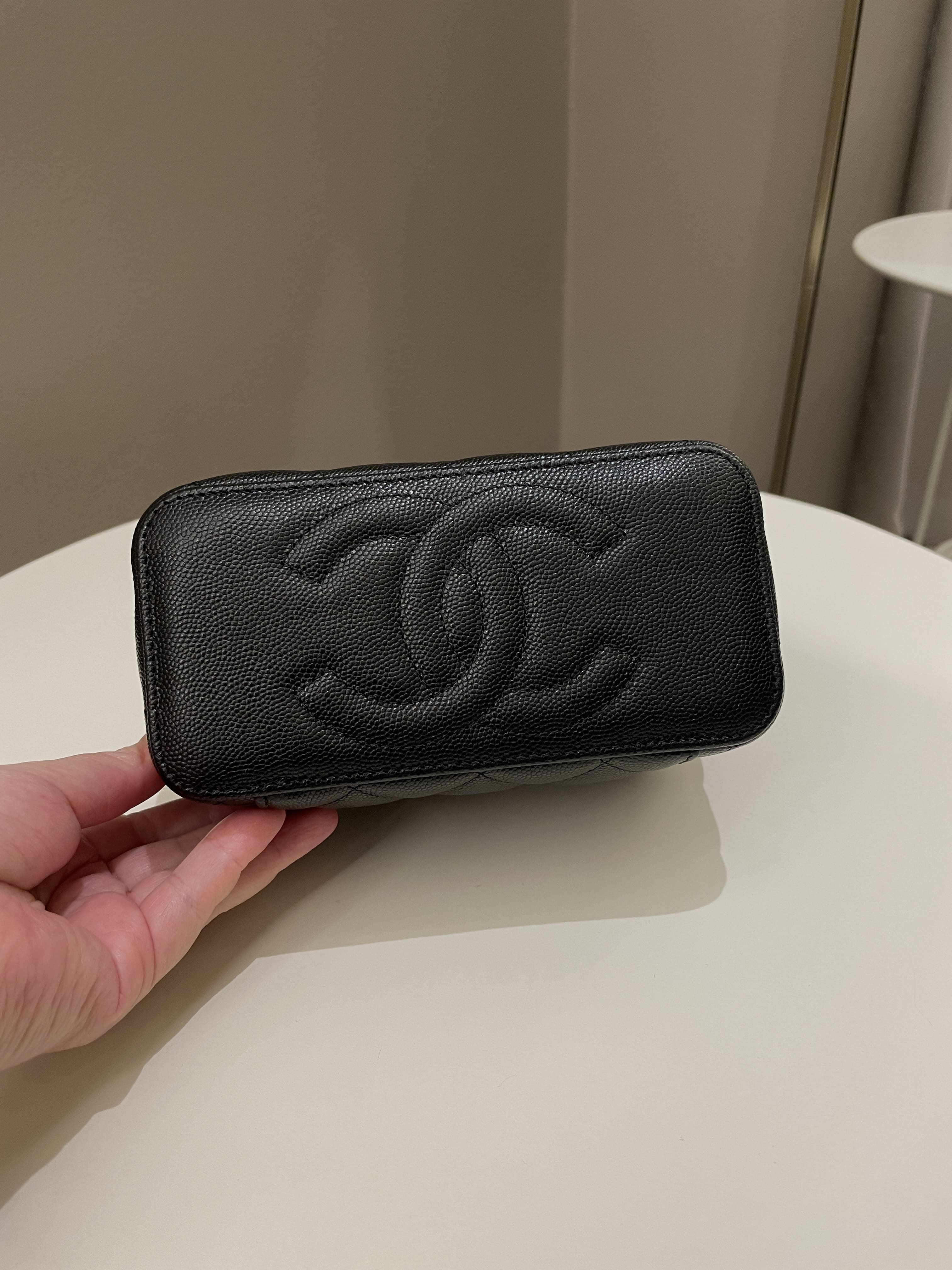 Chanel 22S Quilted Vanity Rectangular Black Caviar