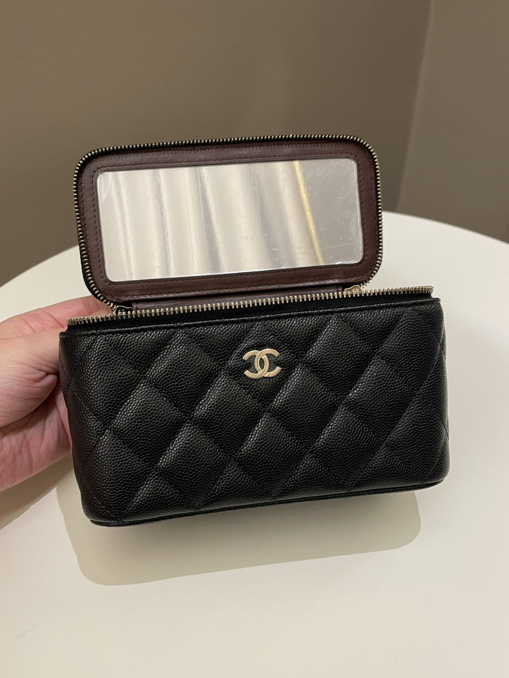Chanel 22S Quilted Vanity Rectangular Black Caviar