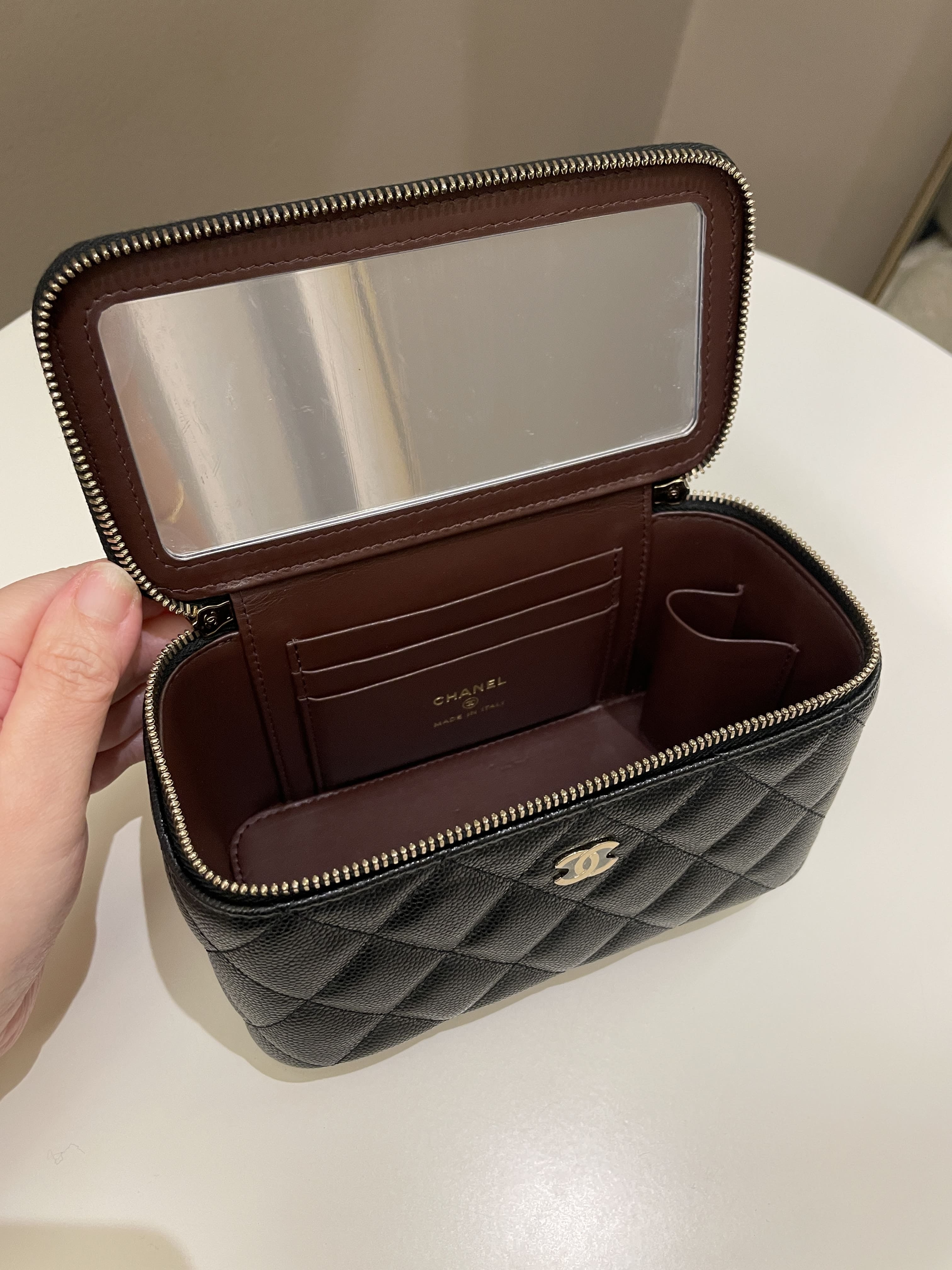 Chanel 22S Quilted Vanity Rectangular Black Caviar