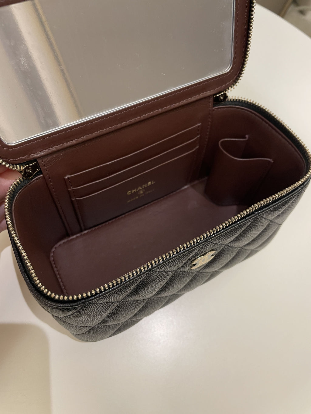 Chanel 22S Quilted Vanity Rectangular Black Caviar