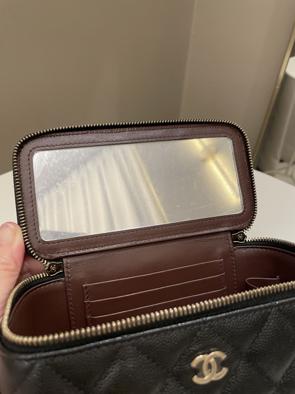 Chanel 22S Quilted Vanity Rectangular Black Caviar