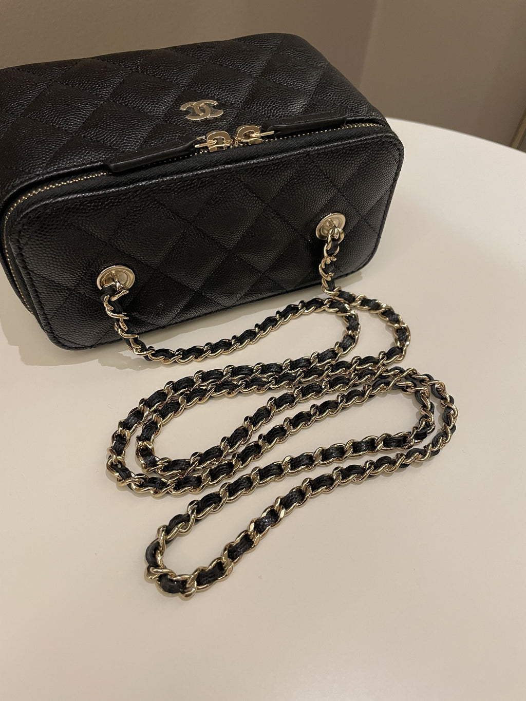 Chanel 22S Quilted Vanity Rectangular Black Caviar