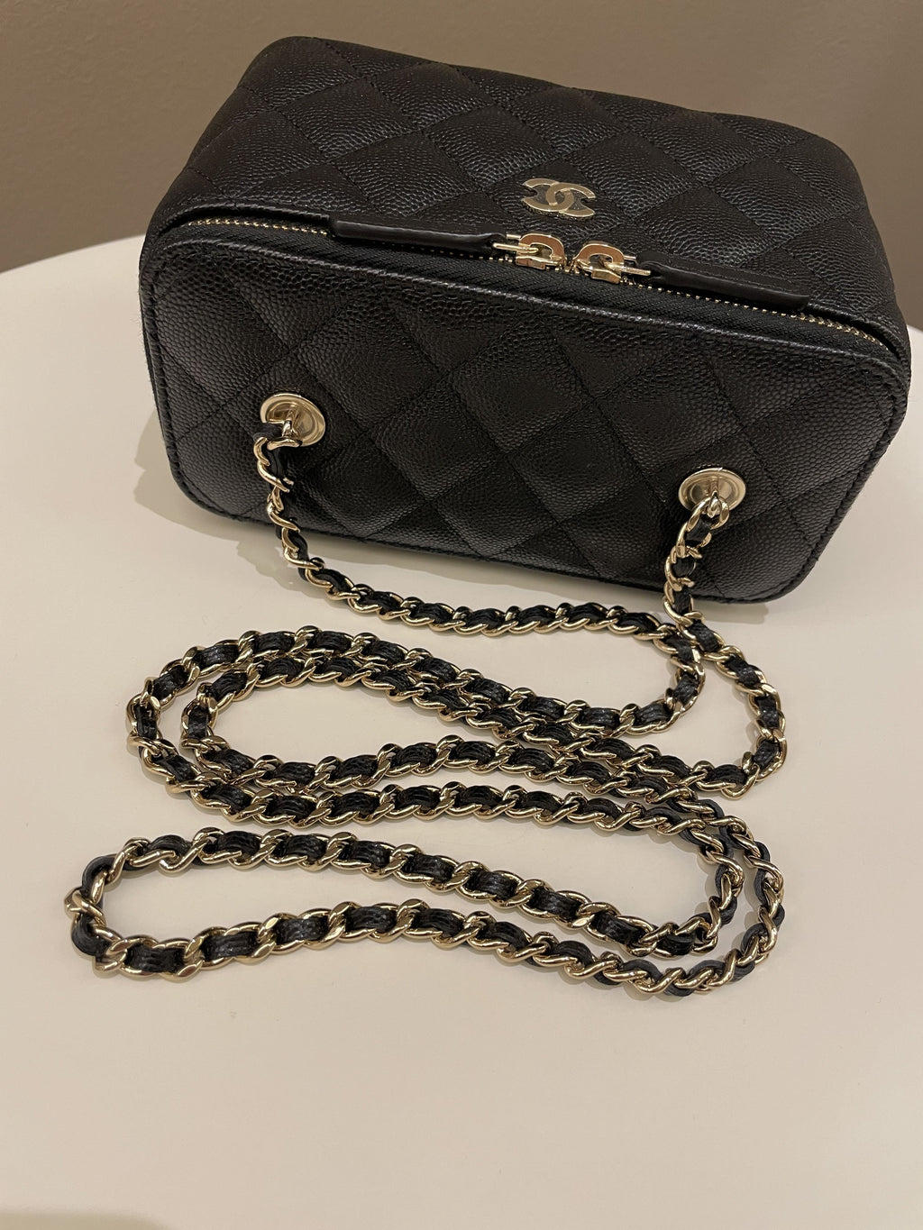 Chanel 22S Quilted Vanity Rectangular Black Caviar