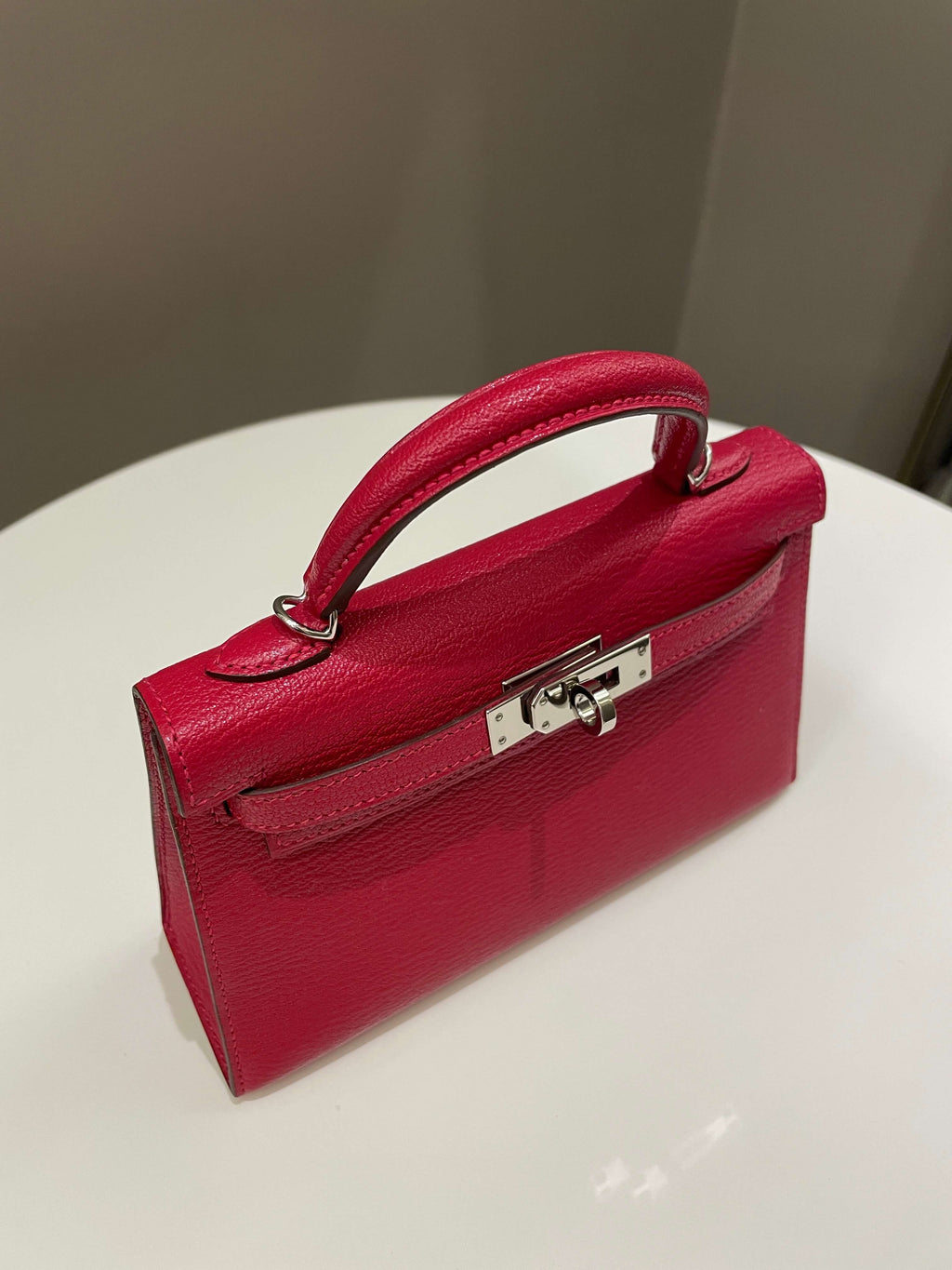 Hermes Mini Kelly 20 Rouge Casaque / Pink ChÃƒÆ’Ã‚Â¨vre