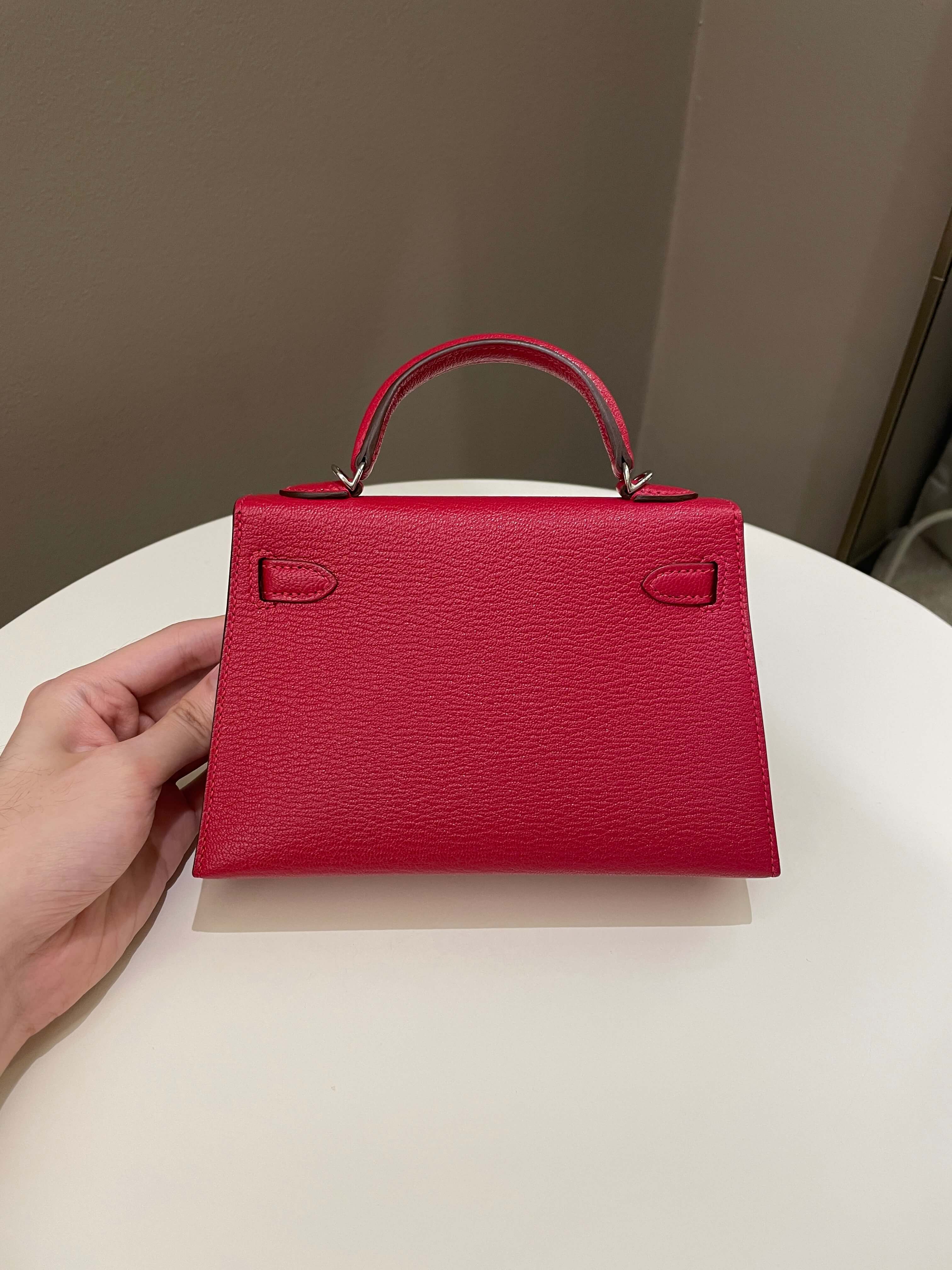 Hermes Mini Kelly 20 Rouge Casaque / Pink ChÃƒÆ’Ã‚Â¨vre
