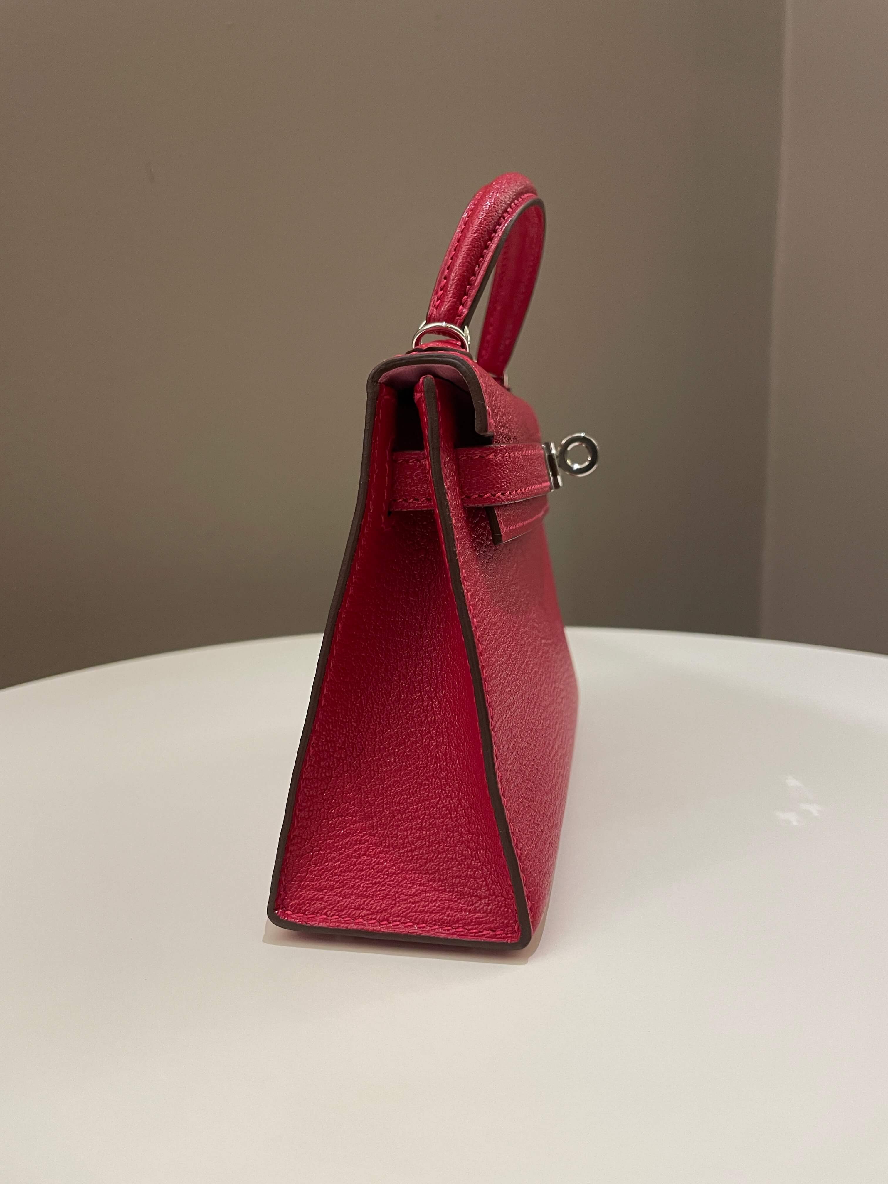 Hermes Mini Kelly 20 Rouge Casaque / Pink ChÃƒÆ’Ã‚Â¨vre